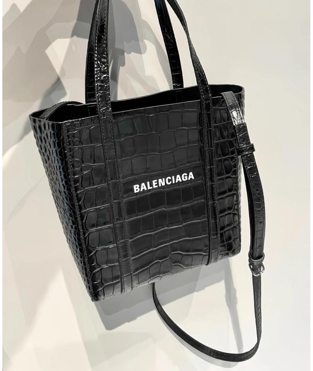 BALENCIAGA Черная кожаная сумка через плечо, фото 2