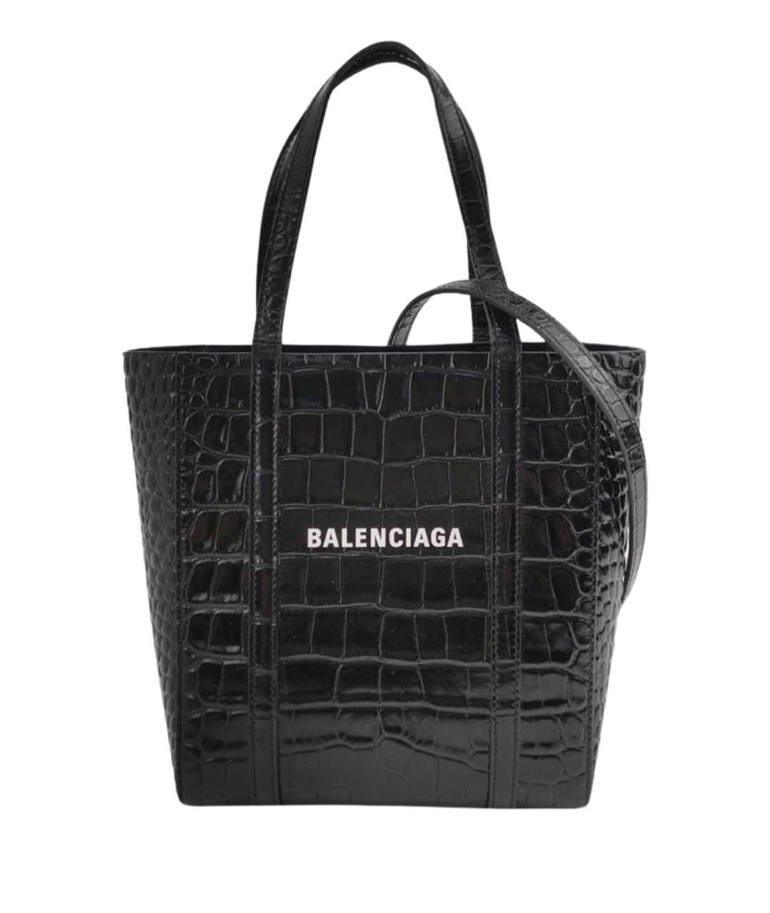 BALENCIAGA Черная кожаная сумка через плечо, фото 1