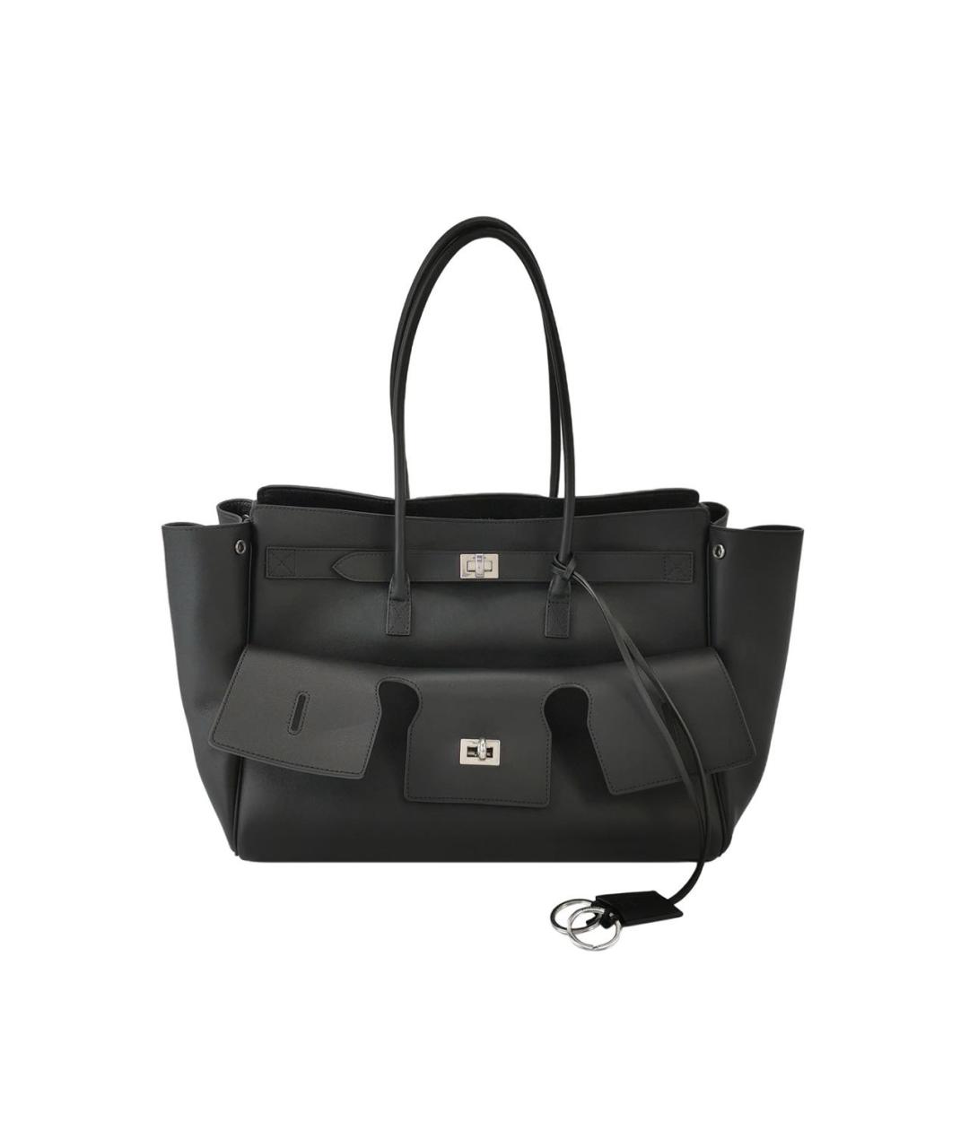 BALENCIAGA Черная кожаная сумка с короткими ручками, фото 5
