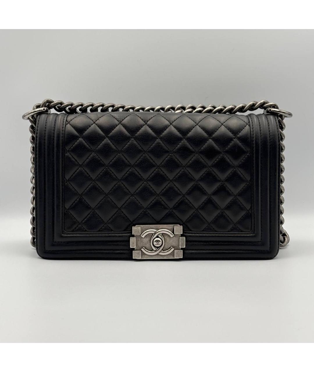 CHANEL Черная кожаная сумка через плечо, фото 4