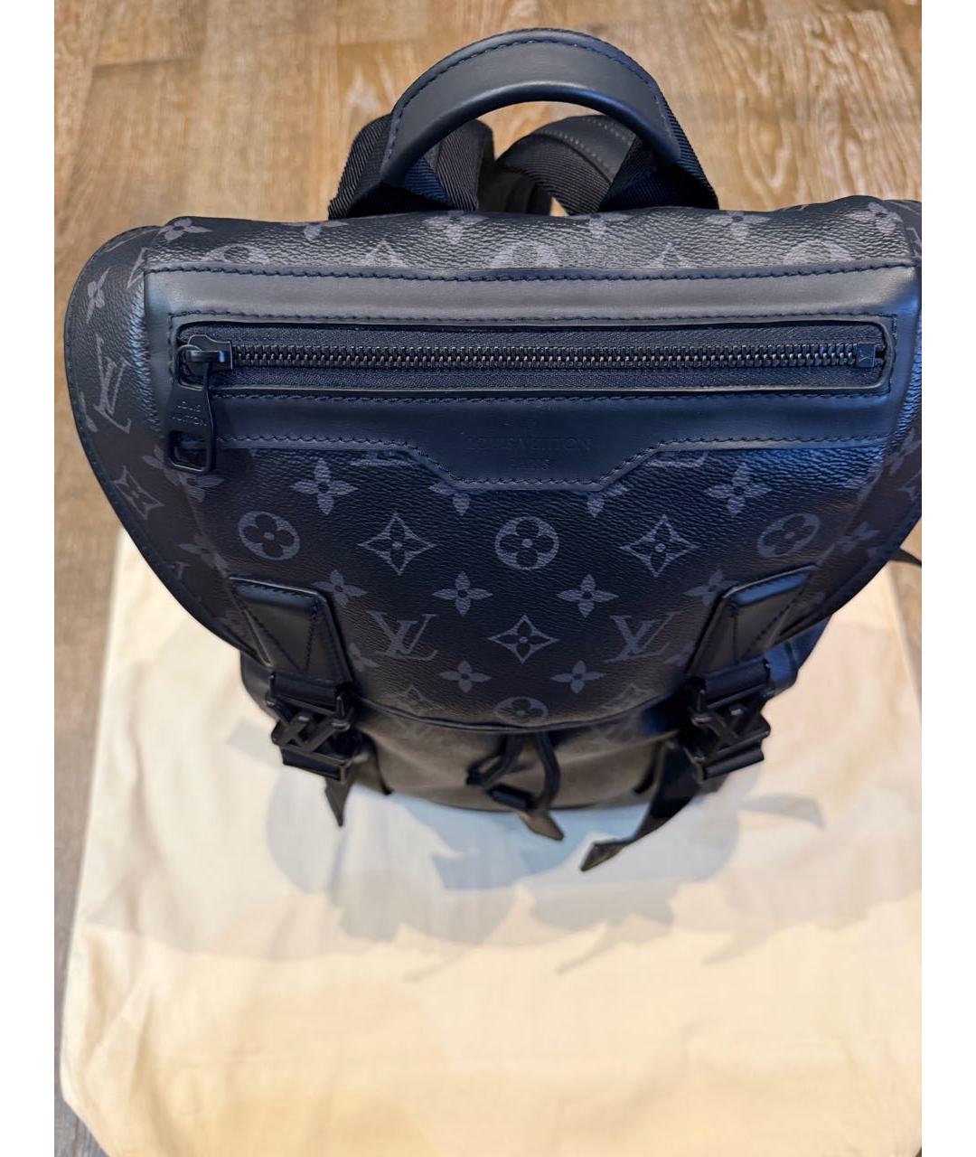 LOUIS VUITTON Черный канва рюкзак, фото 5