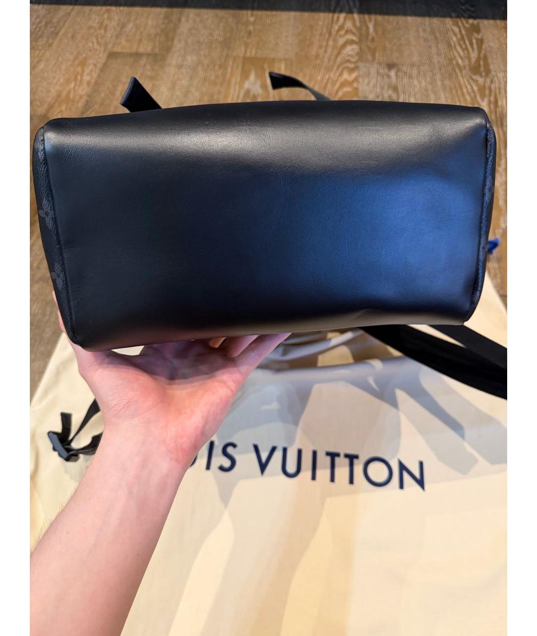 LOUIS VUITTON Черный канва рюкзак, фото 6