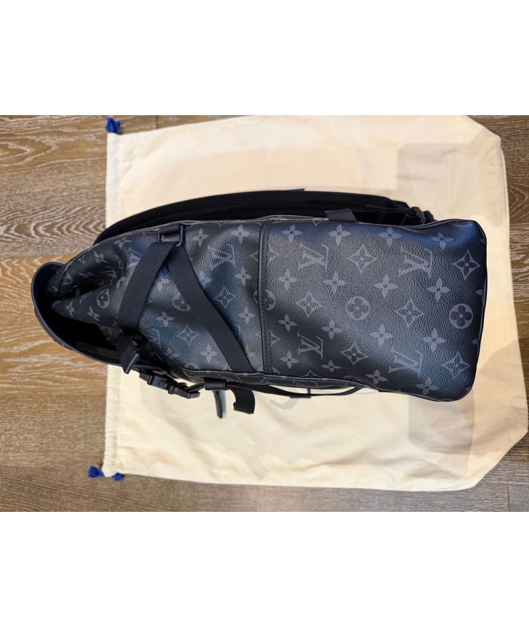 LOUIS VUITTON Черный канва рюкзак, фото 4