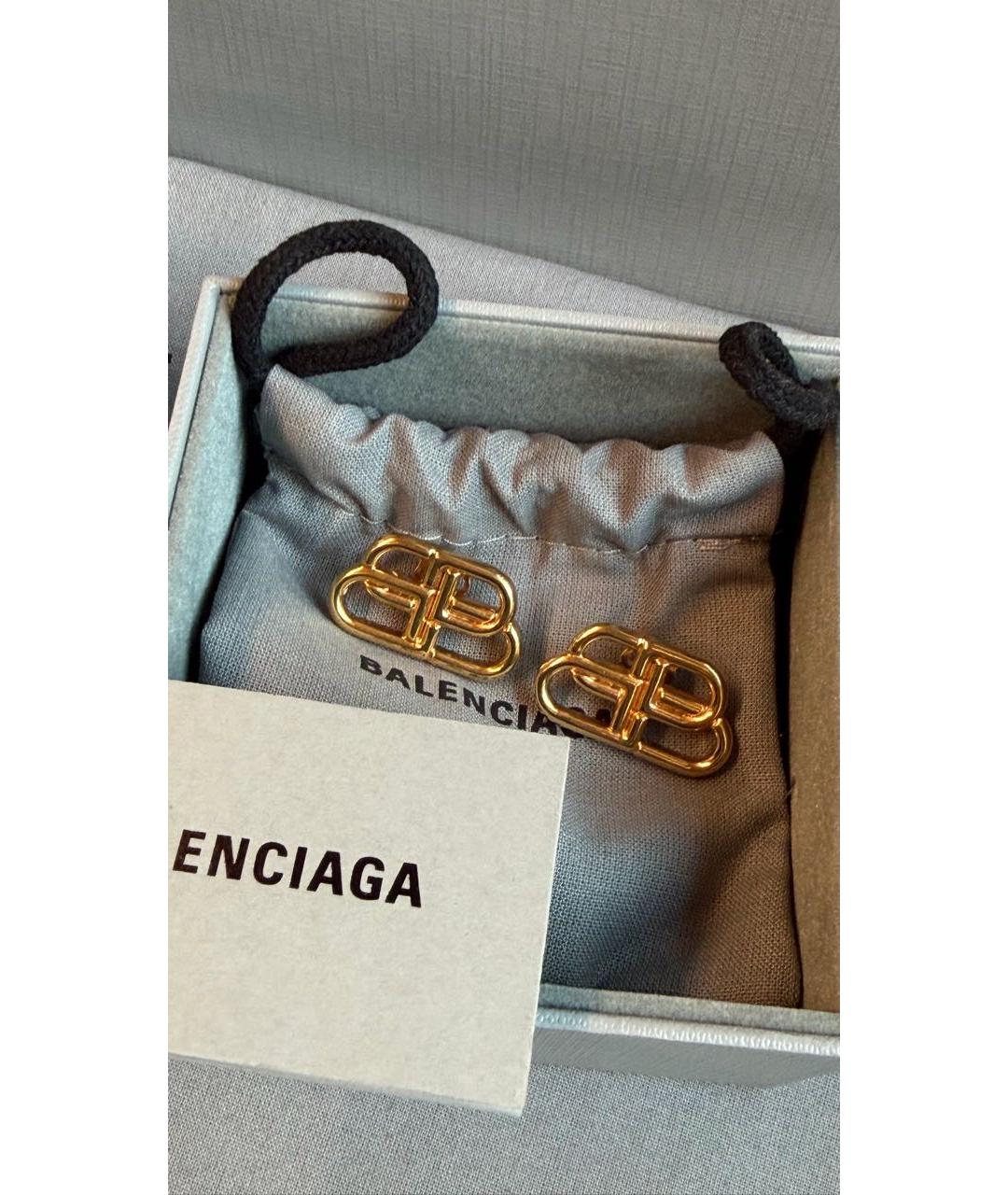 BALENCIAGA Золотые латунные серьги, фото 2