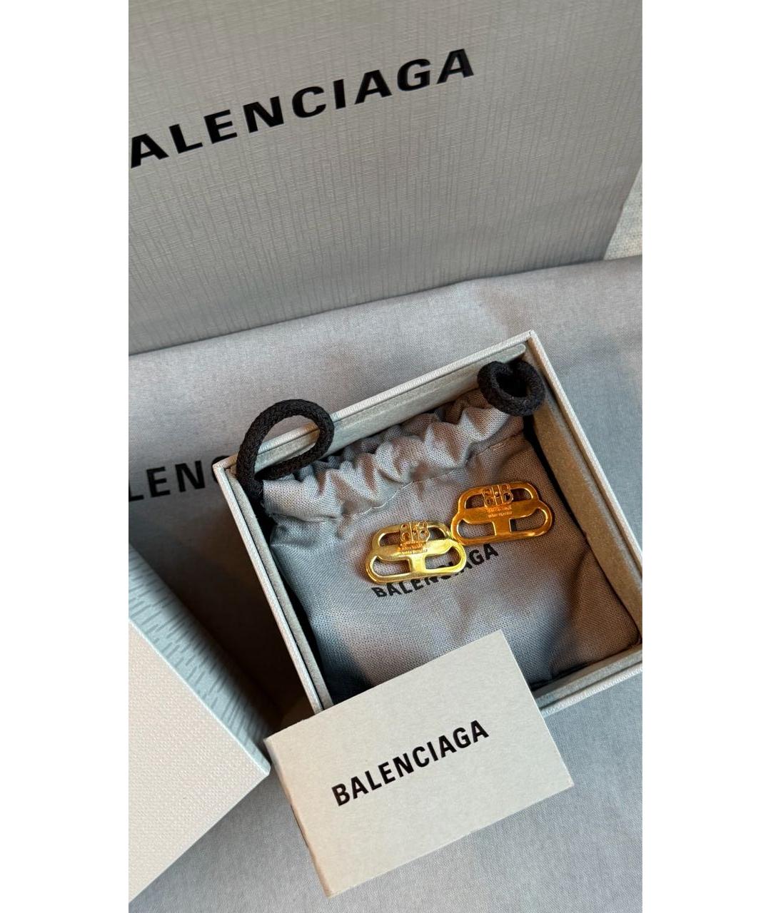 BALENCIAGA Золотые латунные серьги, фото 4