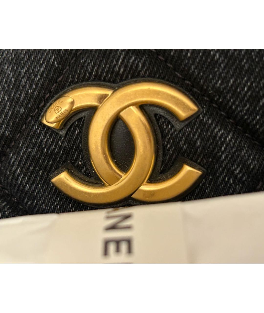 CHANEL Черная деним сумка тоут, фото 5
