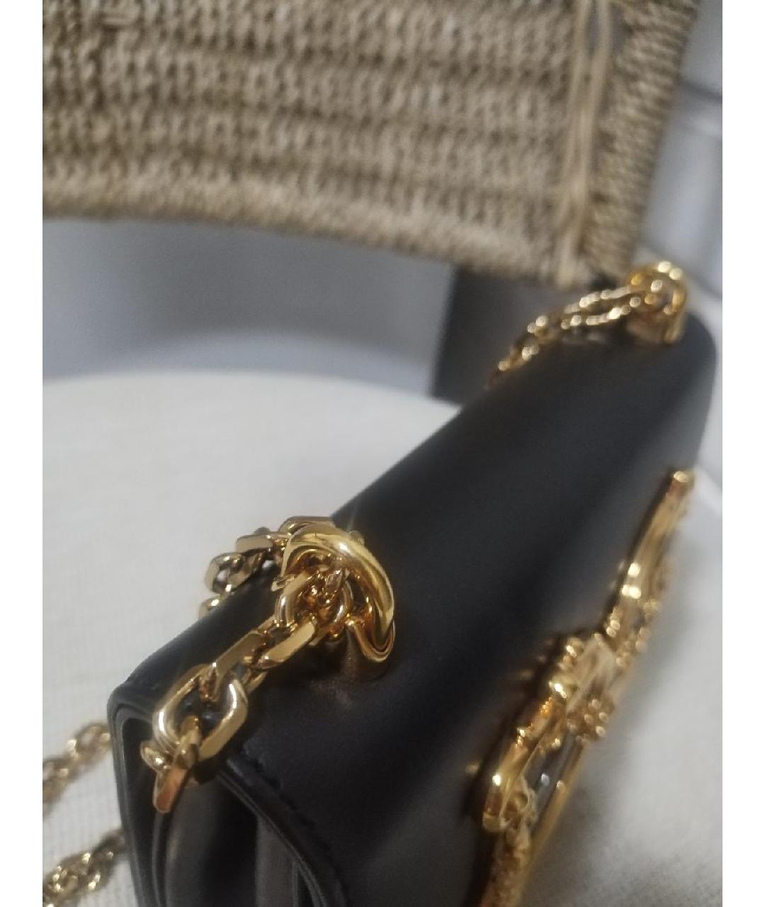 DOLCE&GABBANA Черная кожаная сумка через плечо, фото 4