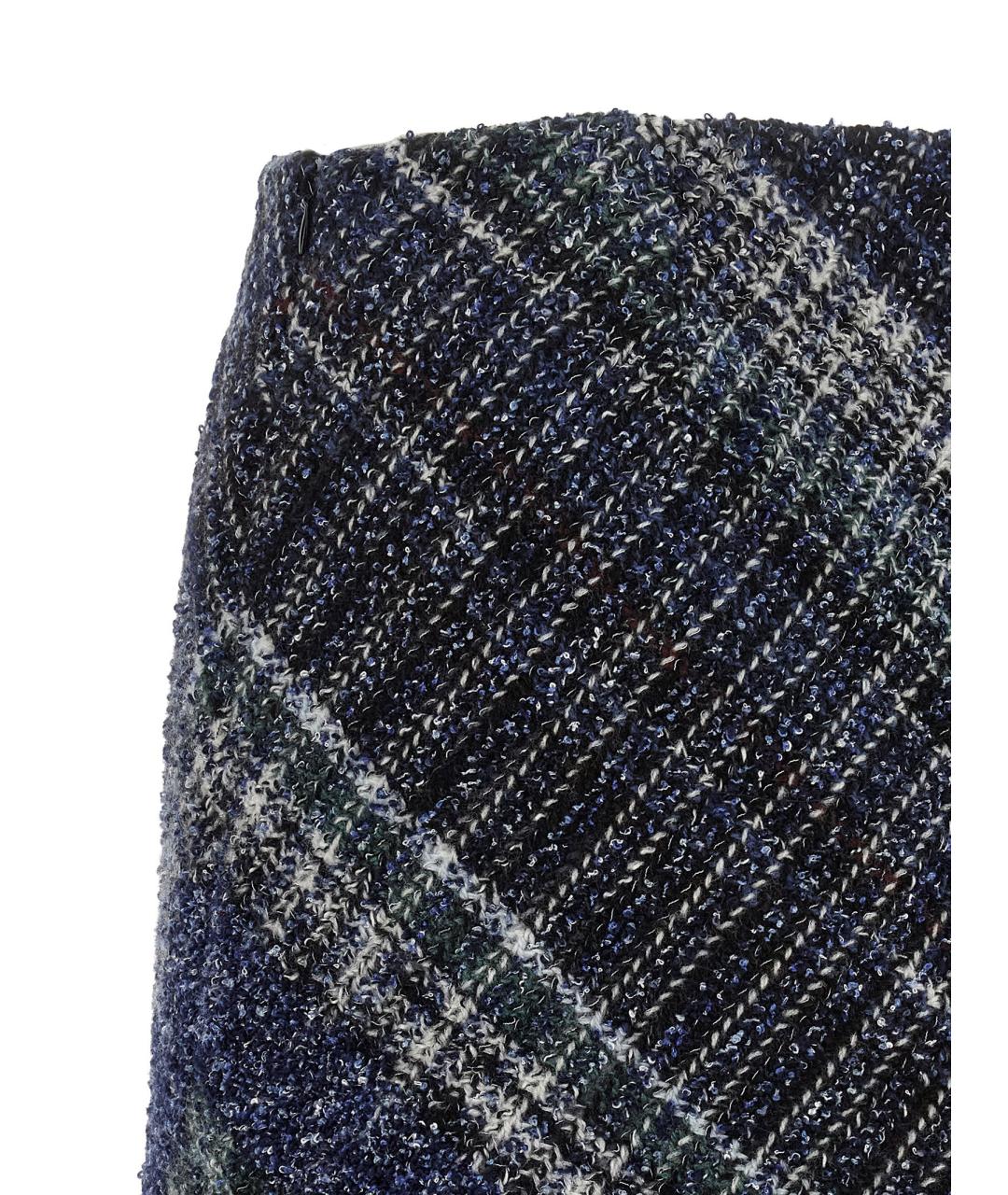 MISSONI Синяя шерстяная юбка мини, фото 4
