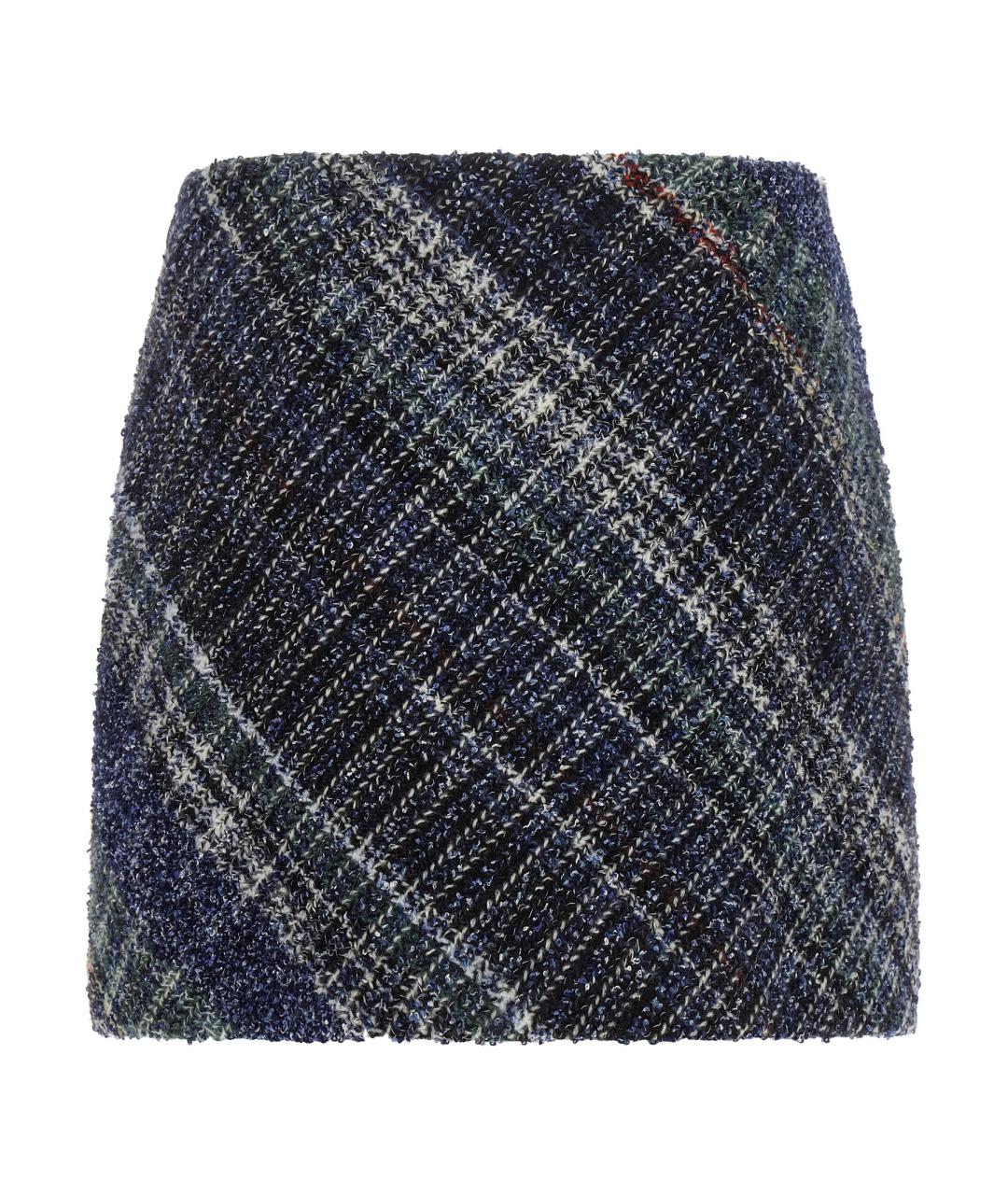 MISSONI Синяя шерстяная юбка мини, фото 2