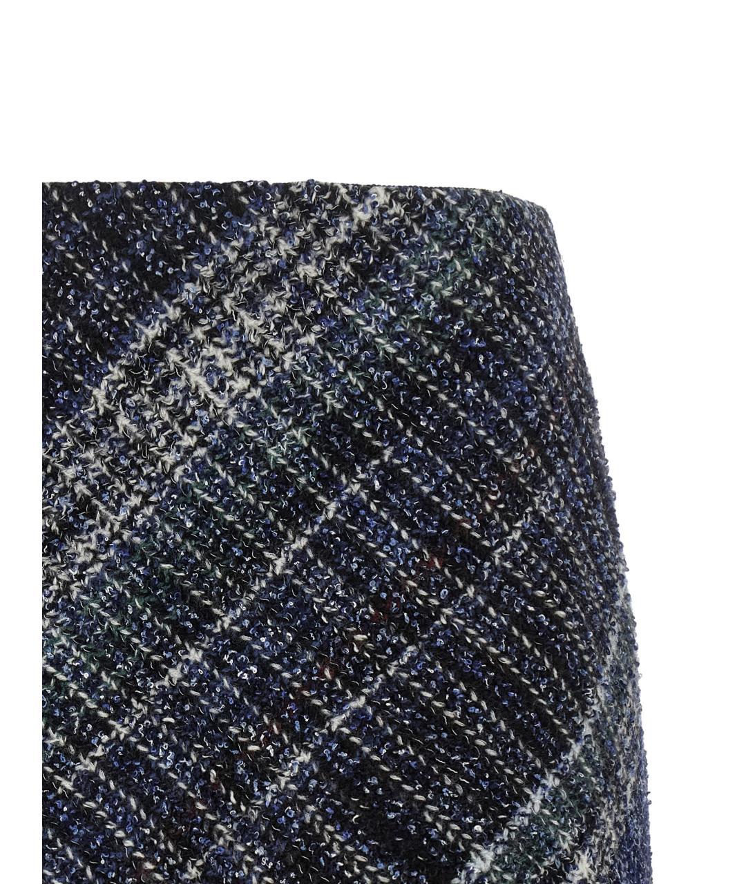 MISSONI Синяя шерстяная юбка мини, фото 3