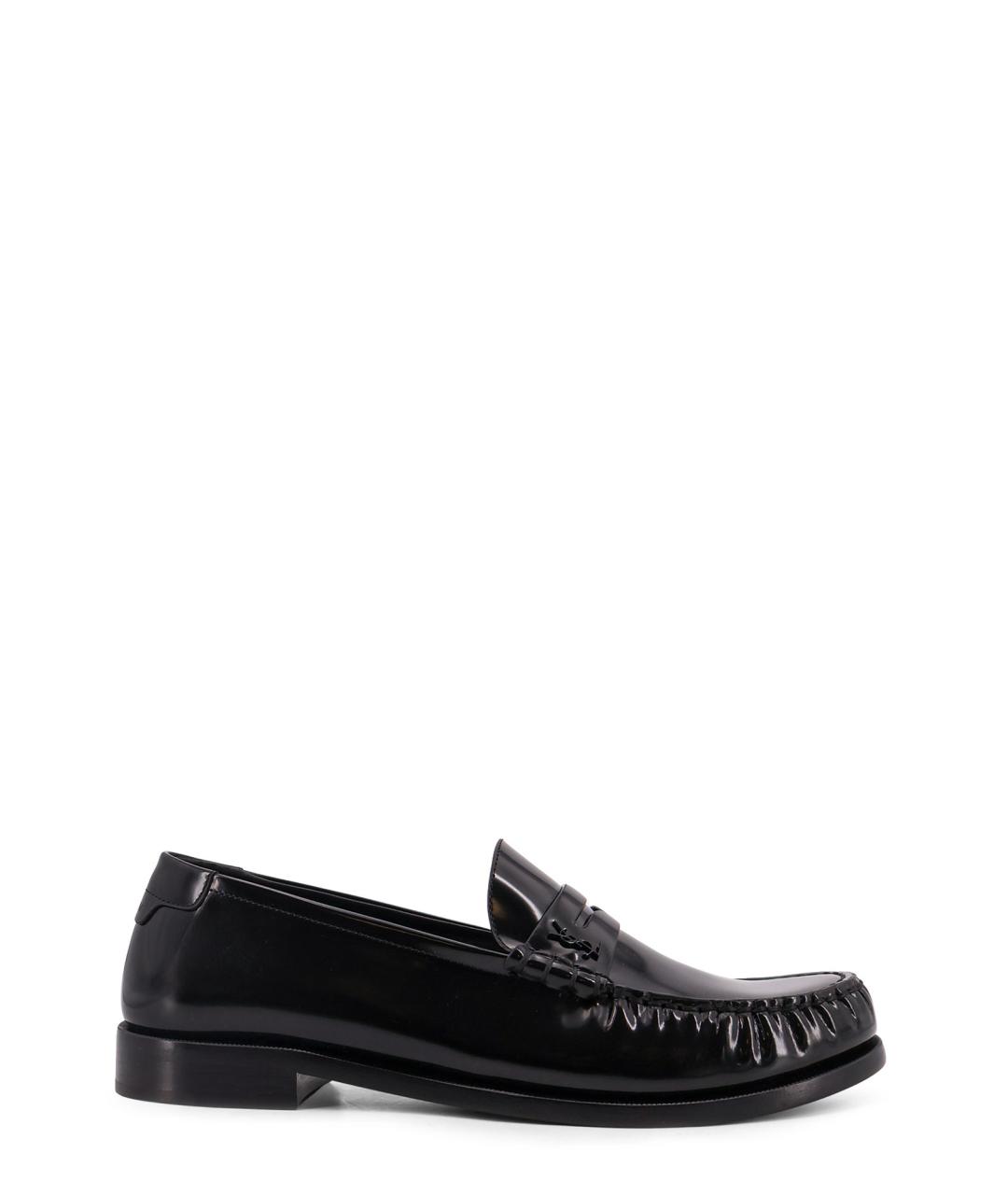 SAINT LAURENT Черные кожаные лоферы, фото 1