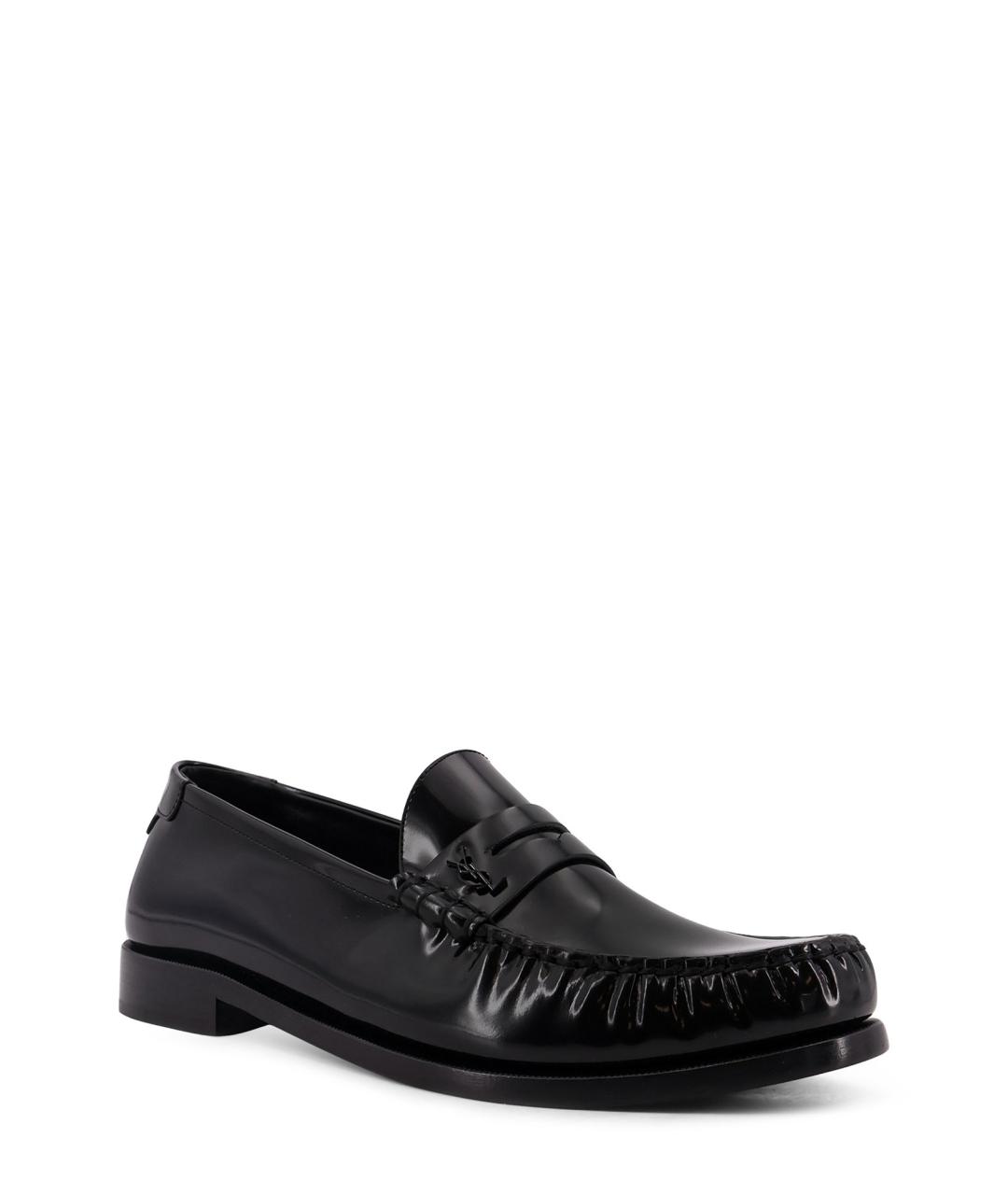 SAINT LAURENT Черные кожаные лоферы, фото 2