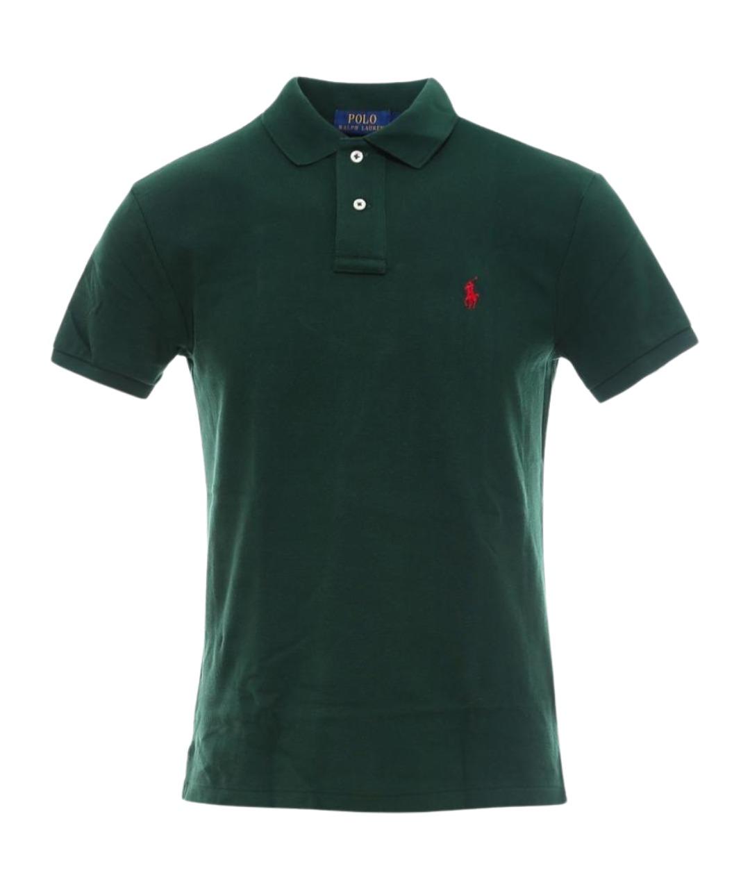 POLO RALPH LAUREN Зеленое хлопковое поло с коротким рукавом, фото 1