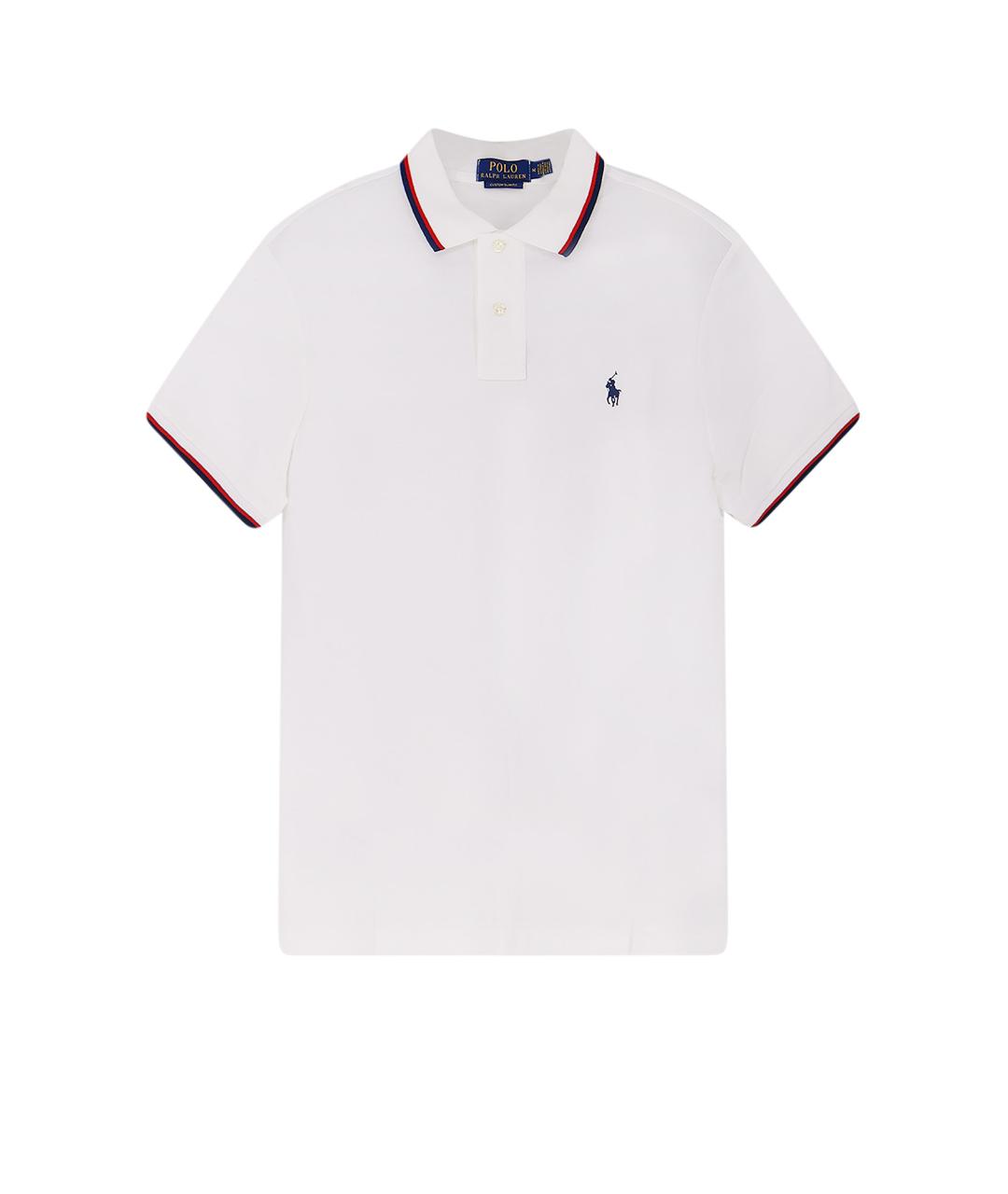 POLO RALPH LAUREN Белое хлопковое поло с коротким рукавом, фото 1