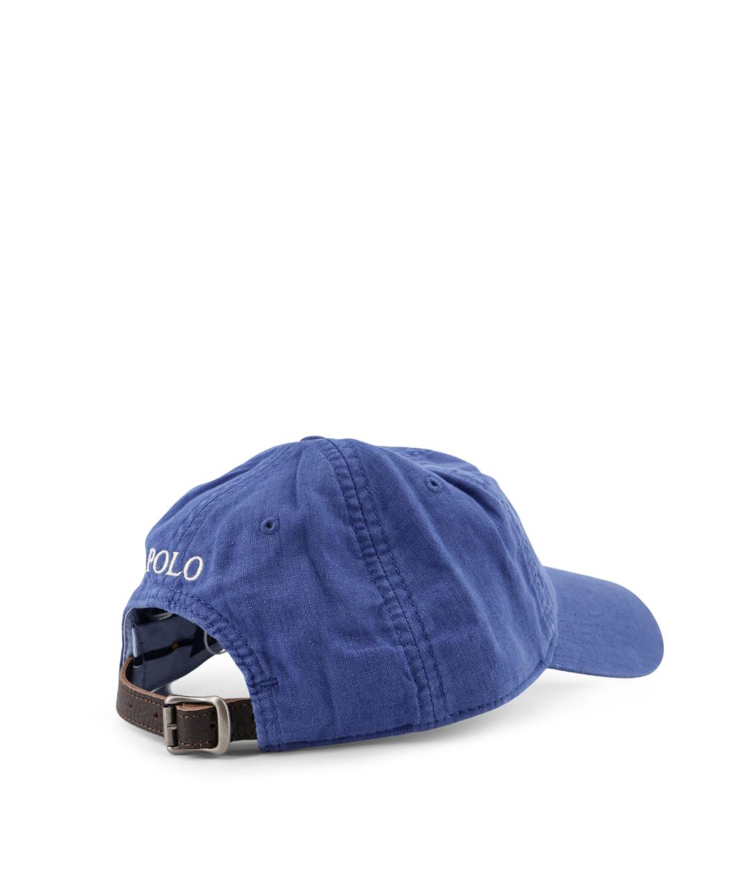 POLO RALPH LAUREN Синяя льняная кепка/бейсболка, фото 3