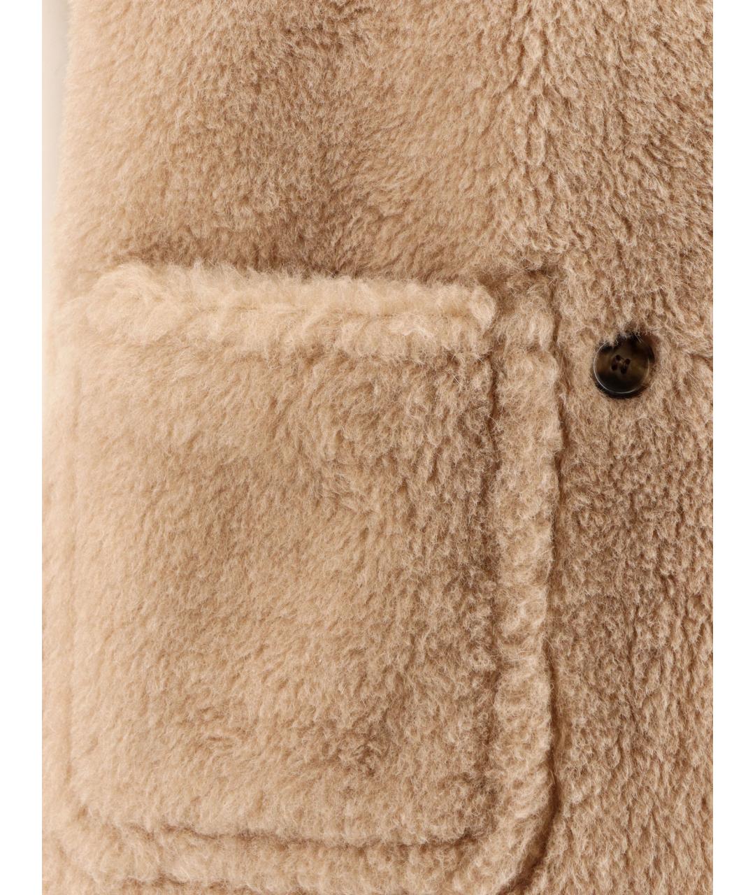 MAX MARA Бежевая шерстяная шуба, фото 3