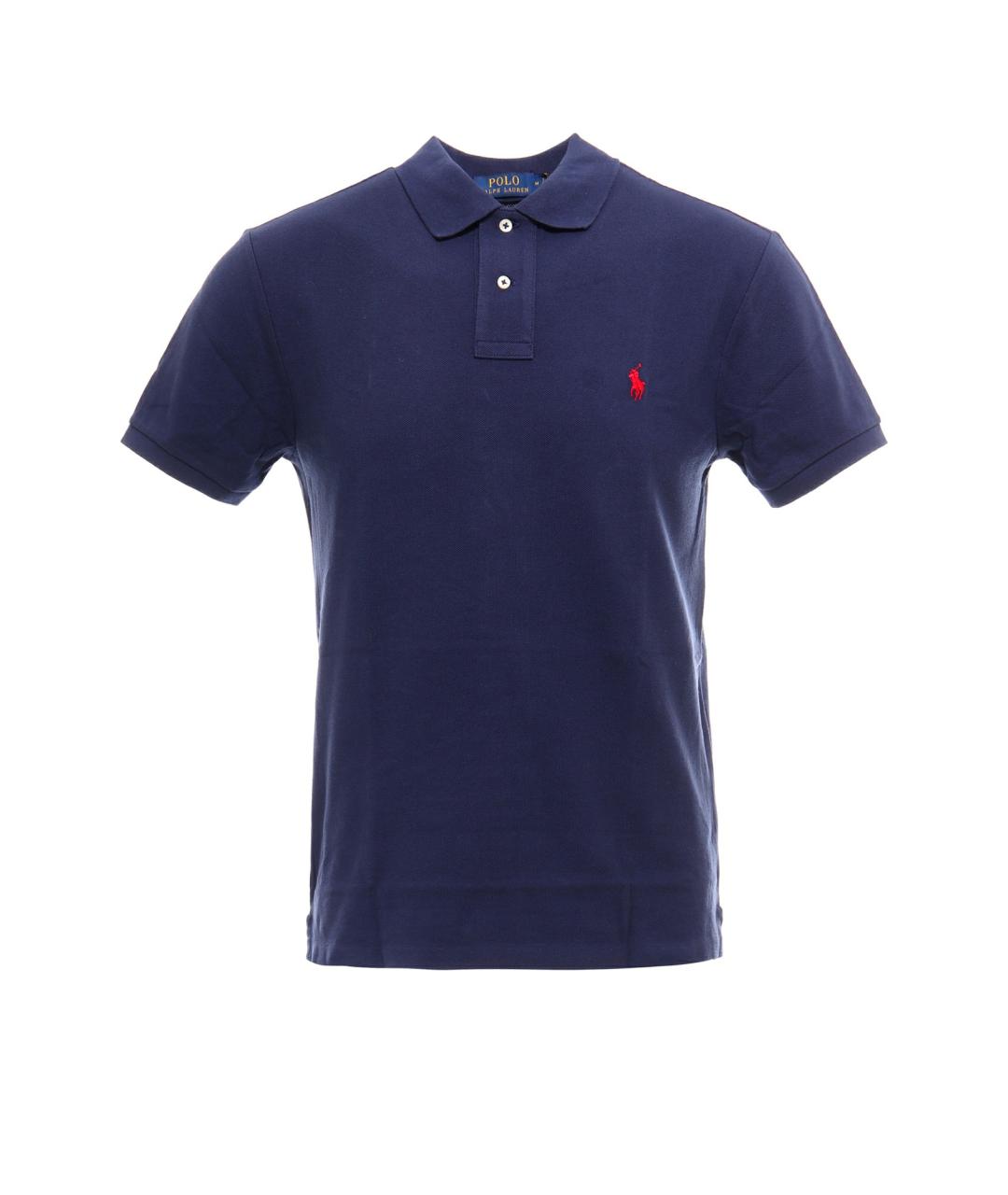POLO RALPH LAUREN Синее хлопковое поло с коротким рукавом, фото 1