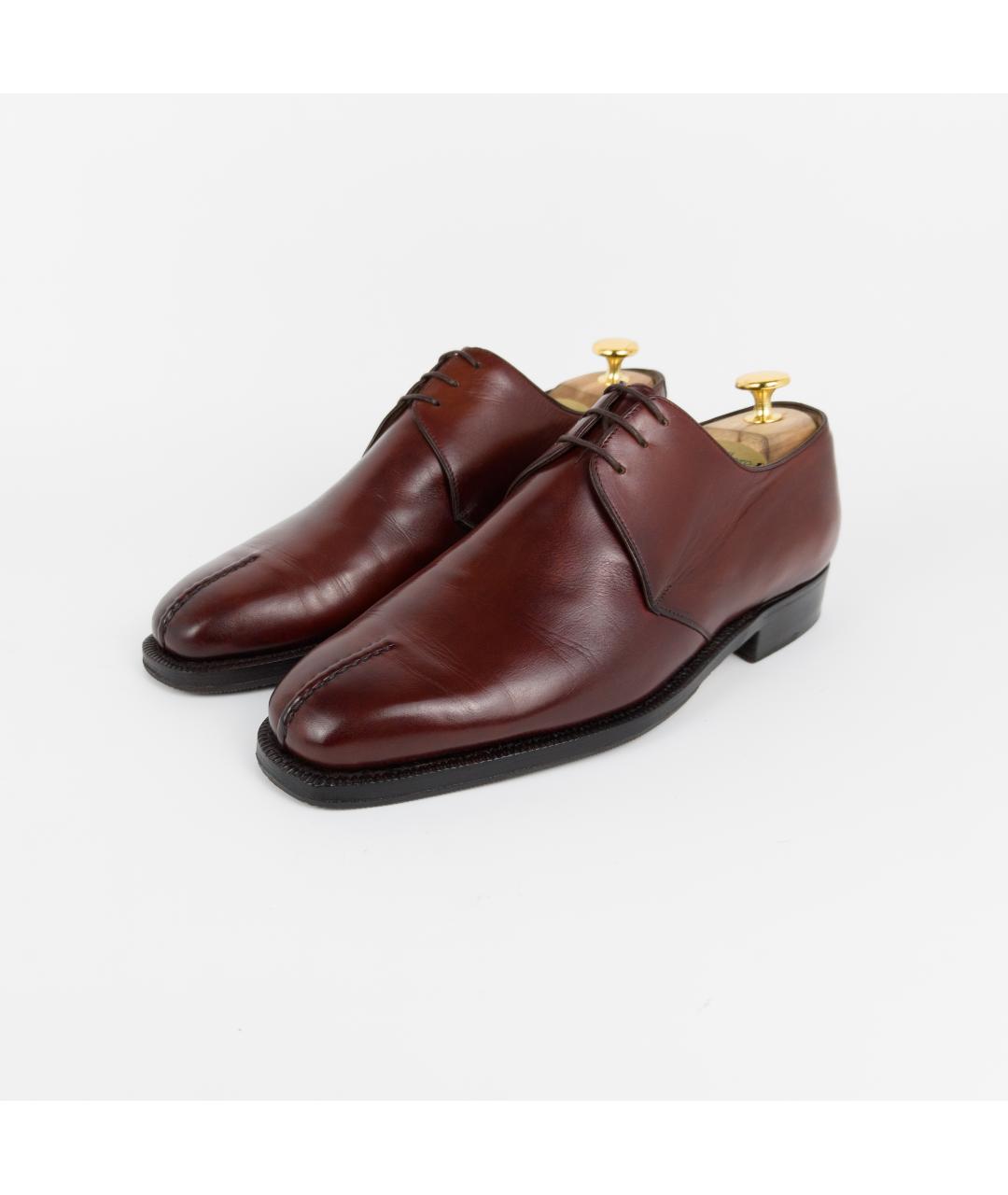 BRIONI Бордовые кожаные туфли, фото 4