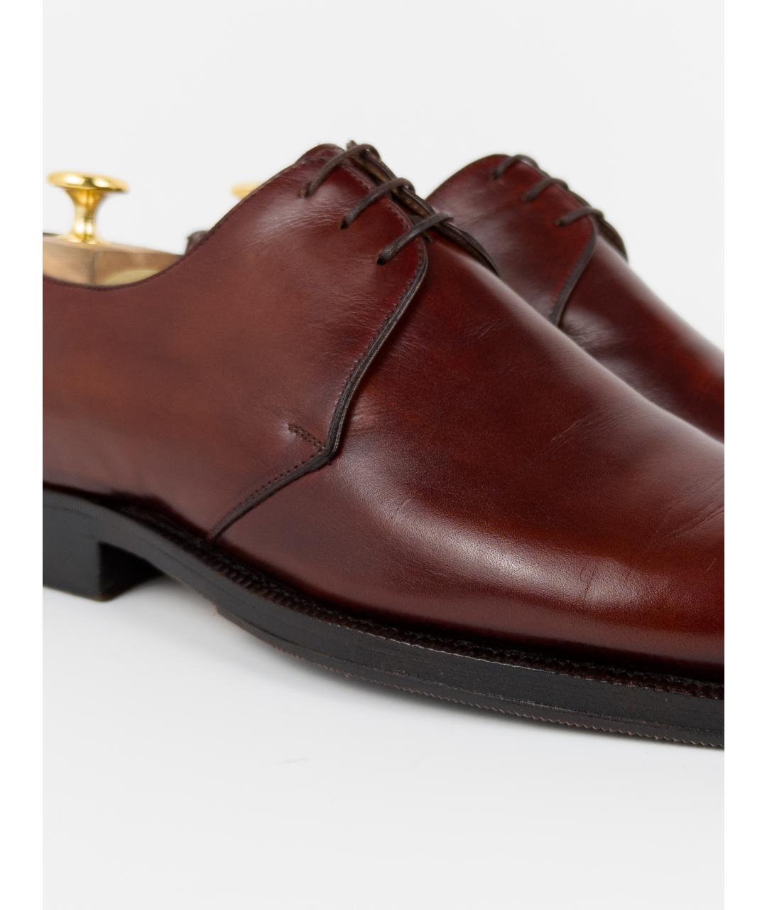 BRIONI Бордовые кожаные туфли, фото 9