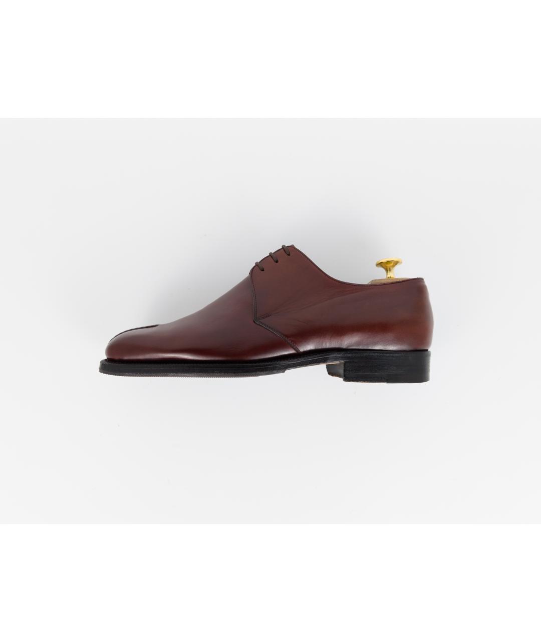BRIONI Бордовые кожаные туфли, фото 2