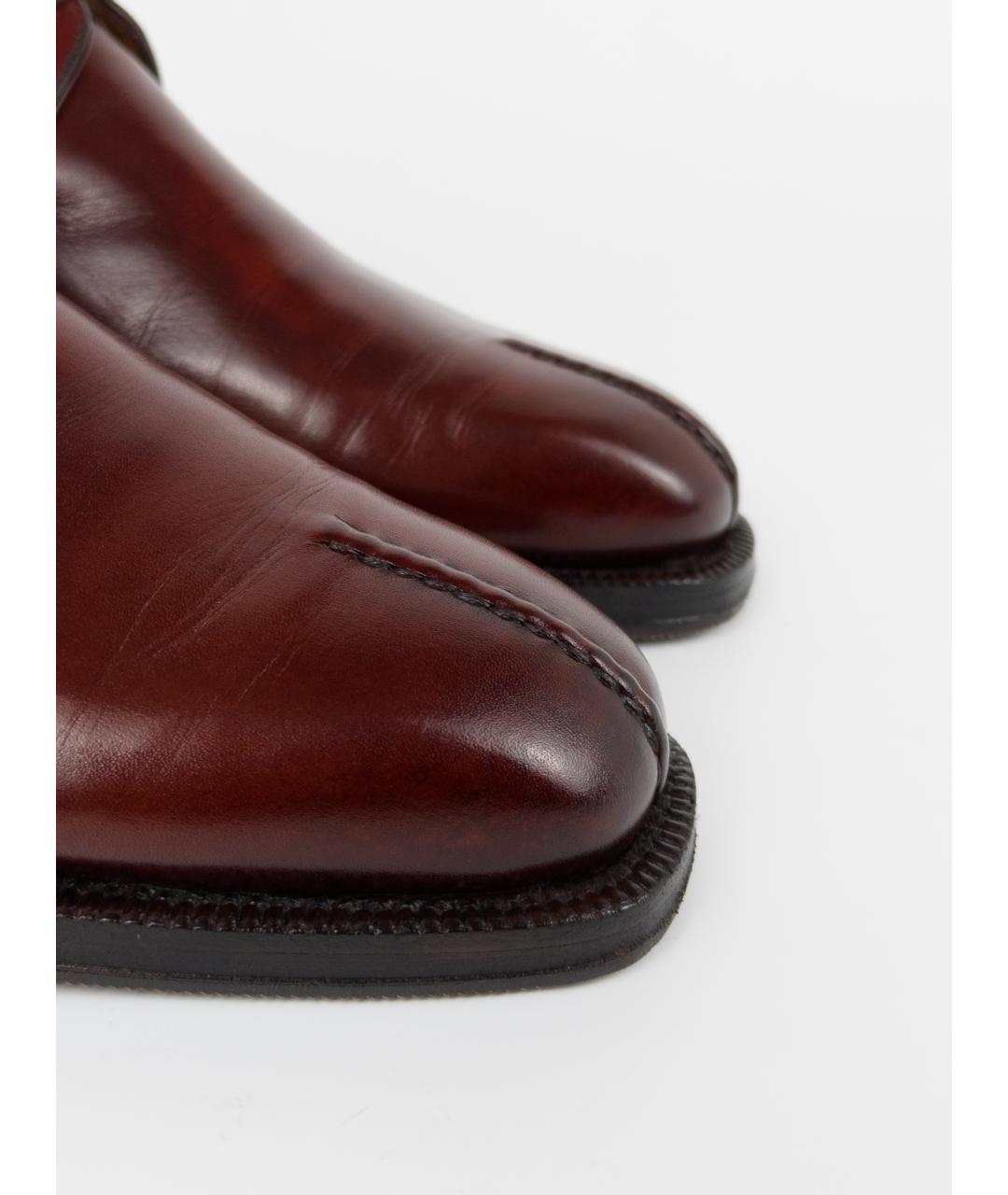 BRIONI Бордовые кожаные туфли, фото 8