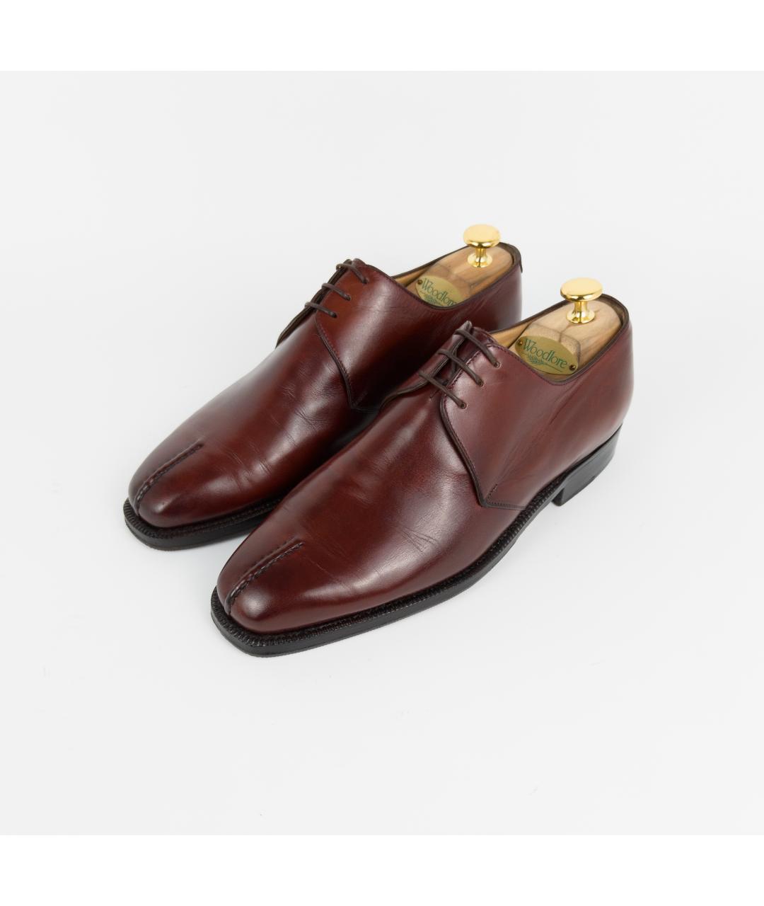 BRIONI Бордовые кожаные туфли, фото 3