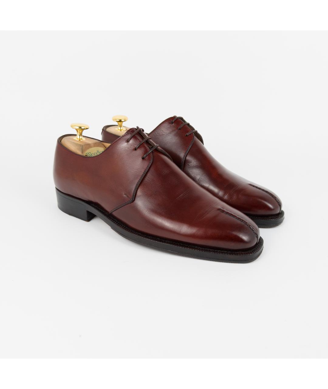 BRIONI Бордовые кожаные туфли, фото 6