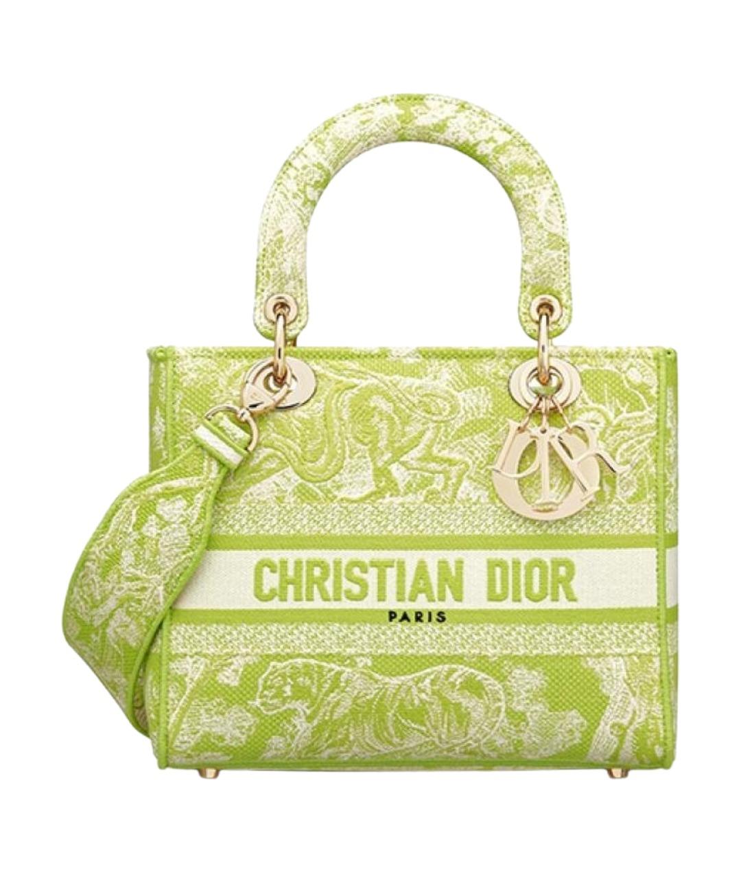 CHRISTIAN DIOR Зеленая тканевая сумка через плечо, фото 1