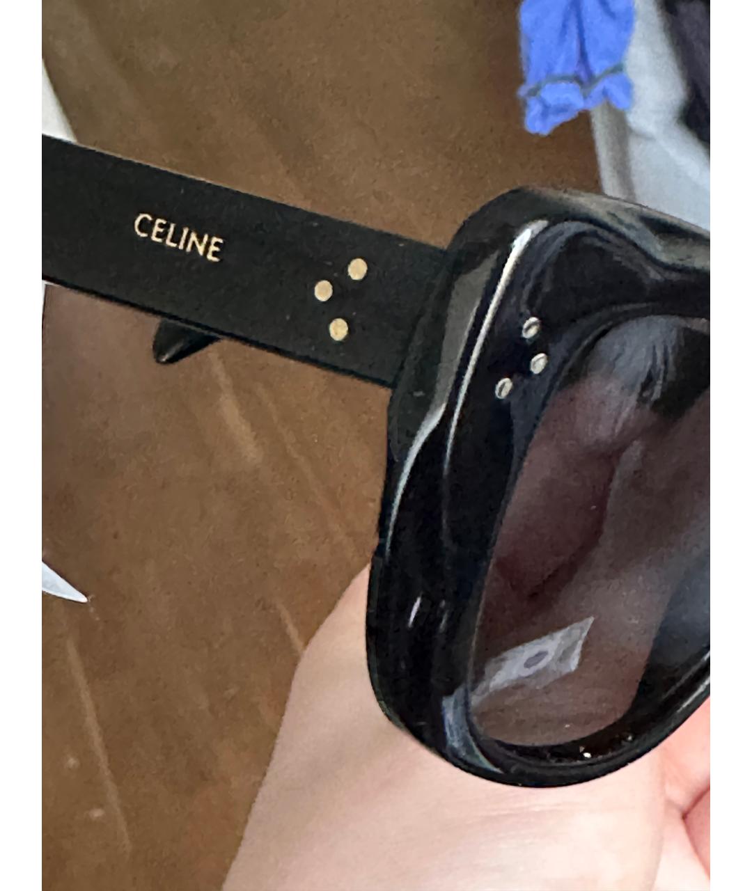 CELINE Черные пластиковые солнцезащитные очки, фото 3
