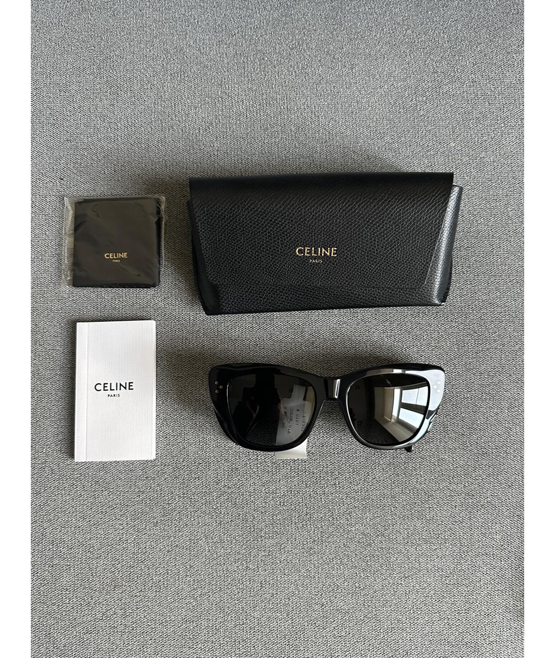 CELINE Черные пластиковые солнцезащитные очки, фото 7