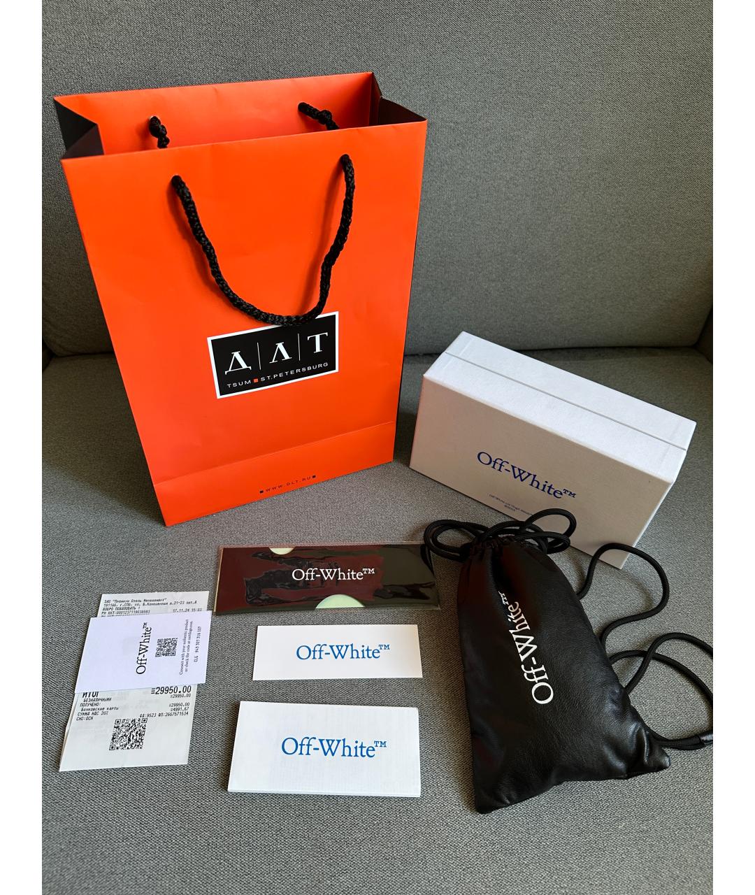 OFF-WHITE Черные пластиковые солнцезащитные очки, фото 4
