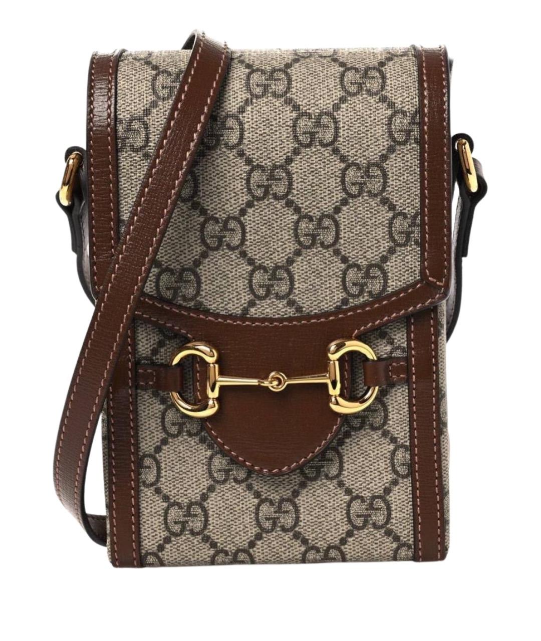 GUCCI Коричневая канва сумка через плечо, фото 1