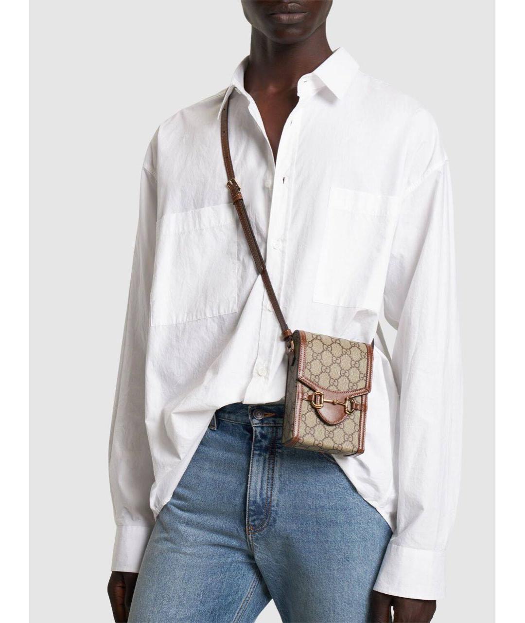 GUCCI Коричневая канва сумка через плечо, фото 8