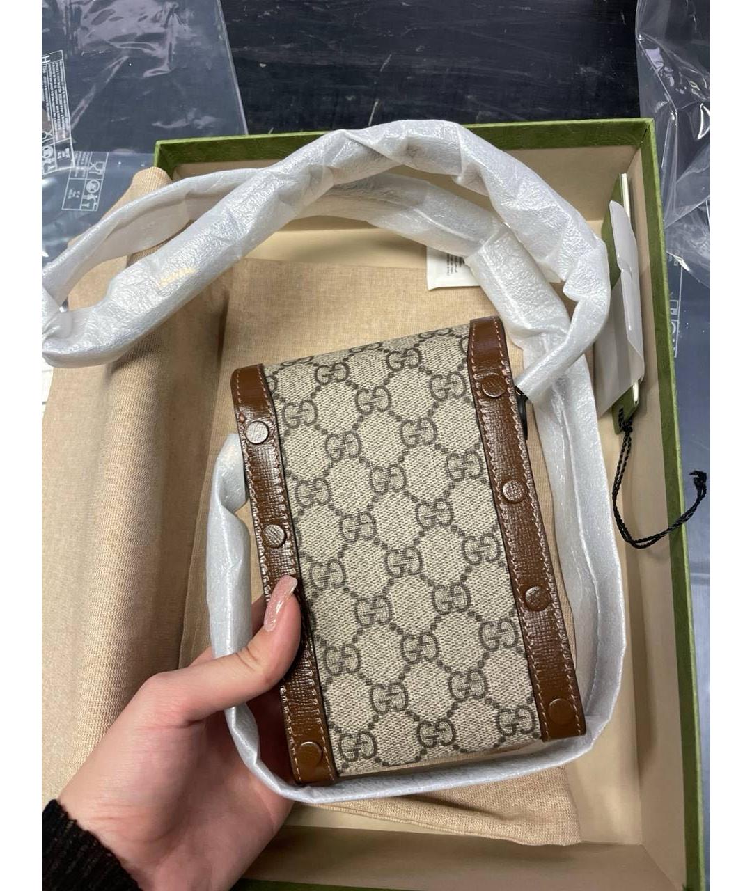 GUCCI Коричневая канва сумка через плечо, фото 3