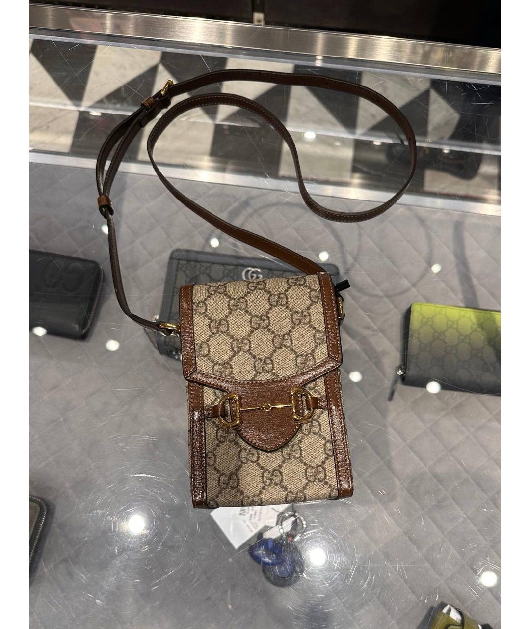 GUCCI Коричневая канва сумка через плечо, фото 5