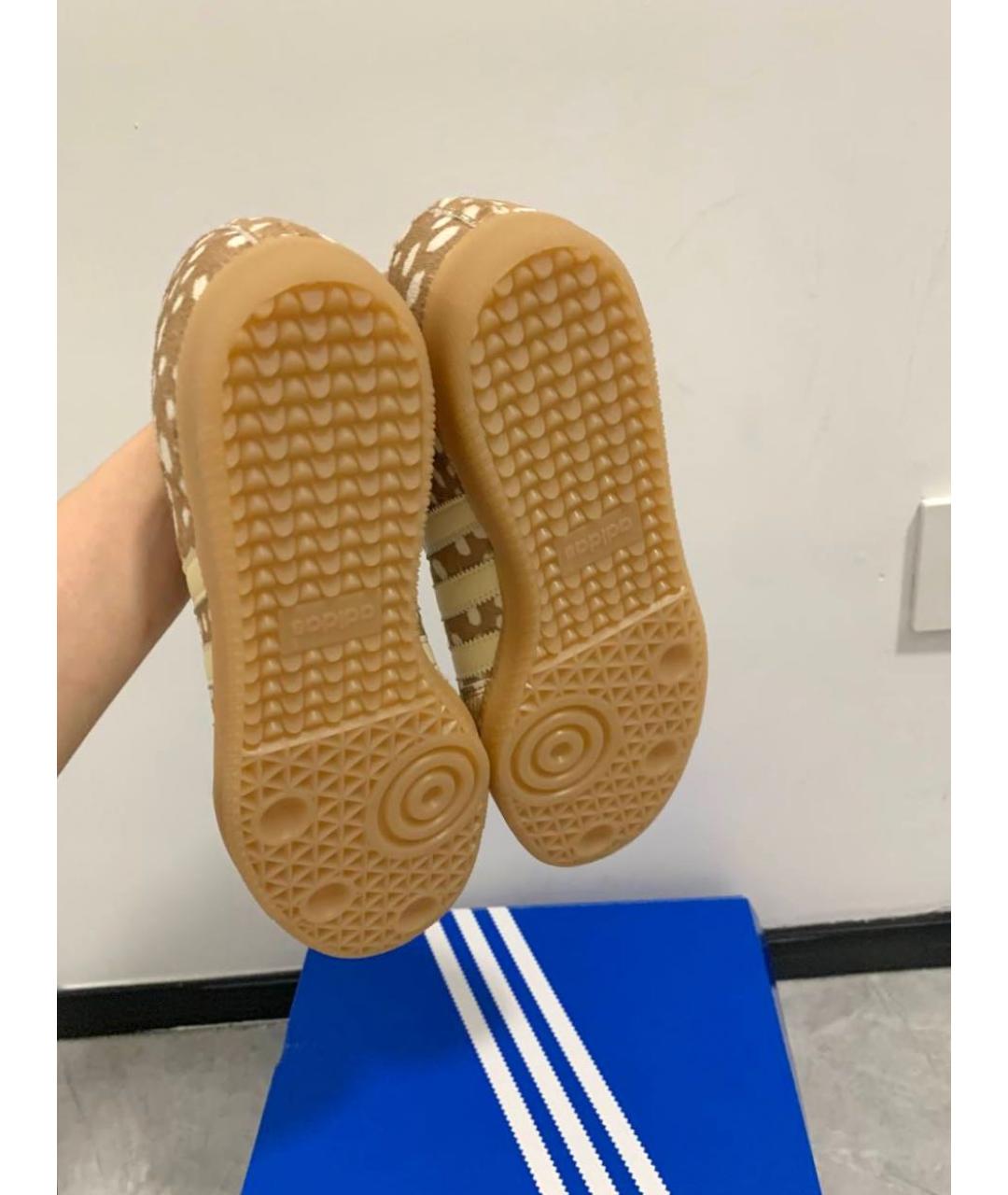 ADIDAS Бежевые кожаные кеды, фото 6