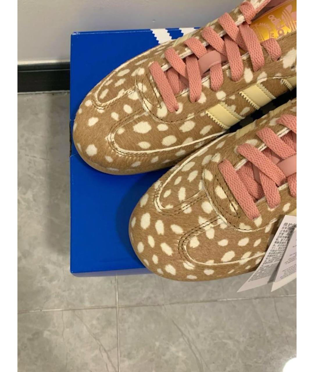 ADIDAS Бежевые кожаные кеды, фото 7