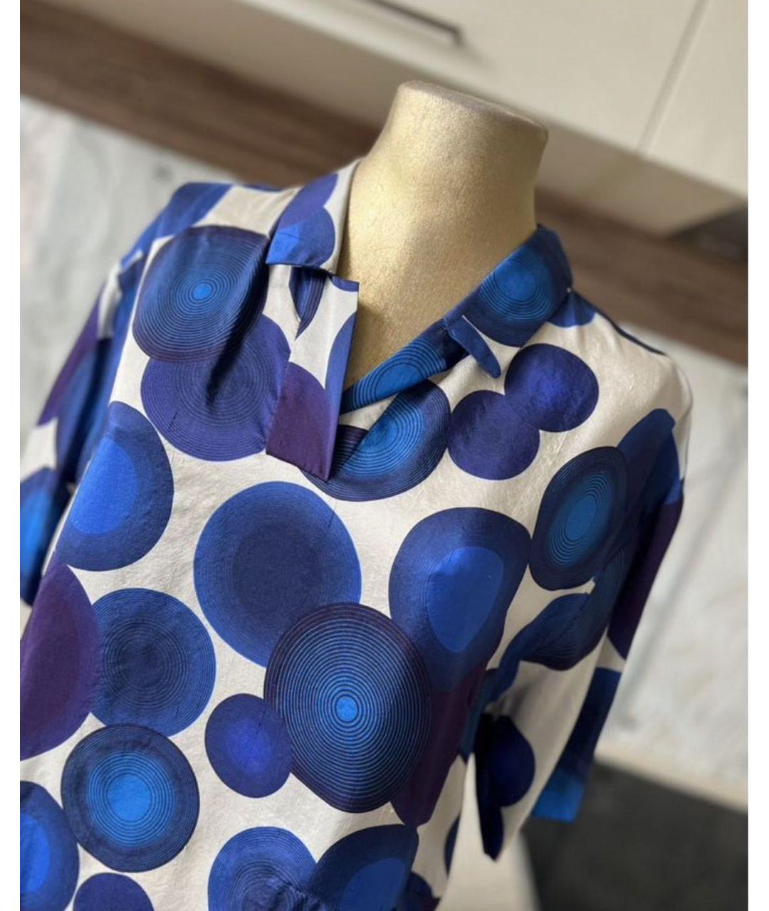 DRIES VAN NOTEN Синее шелковое повседневное платье, фото 3