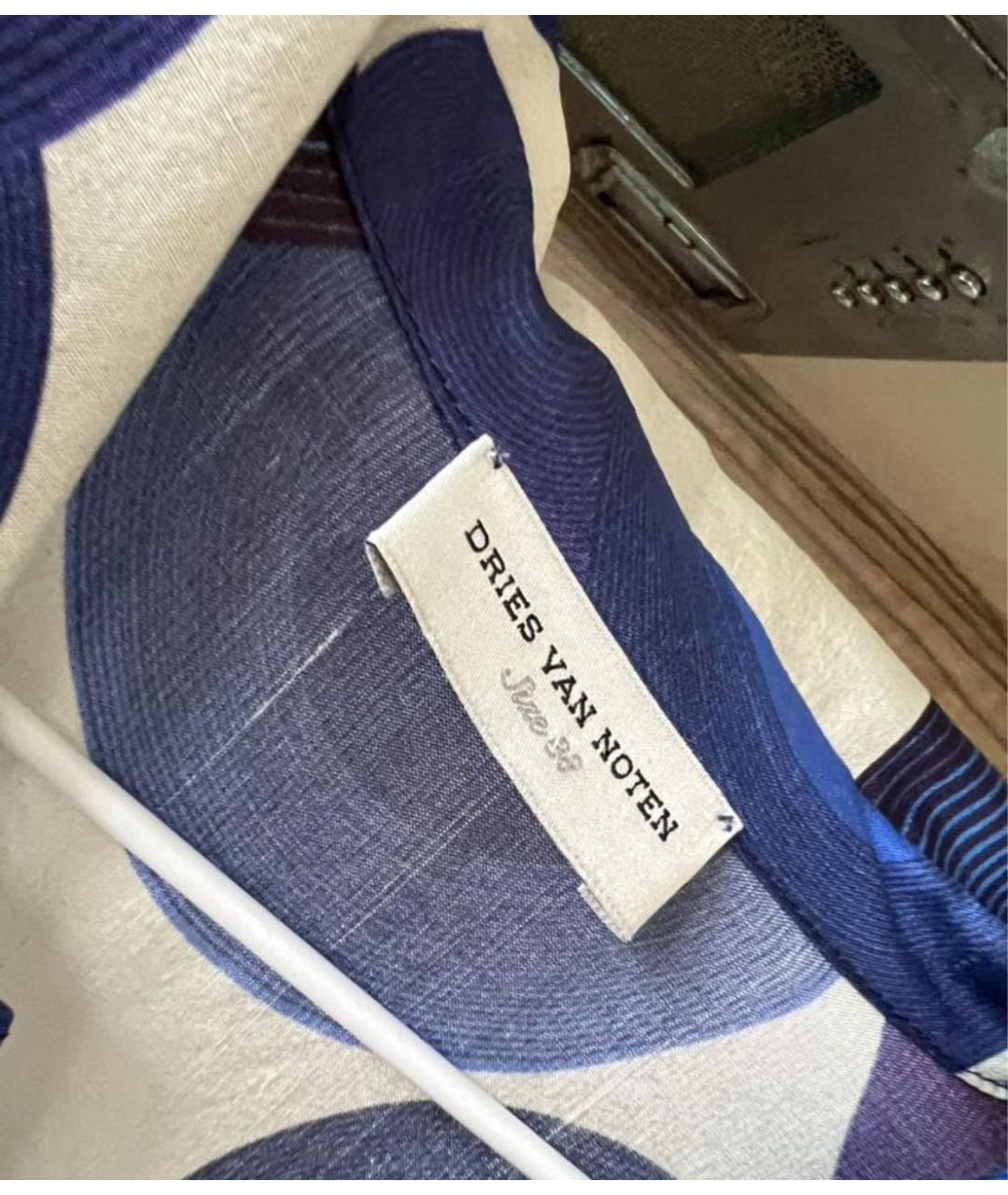 DRIES VAN NOTEN Синее шелковое повседневное платье, фото 4