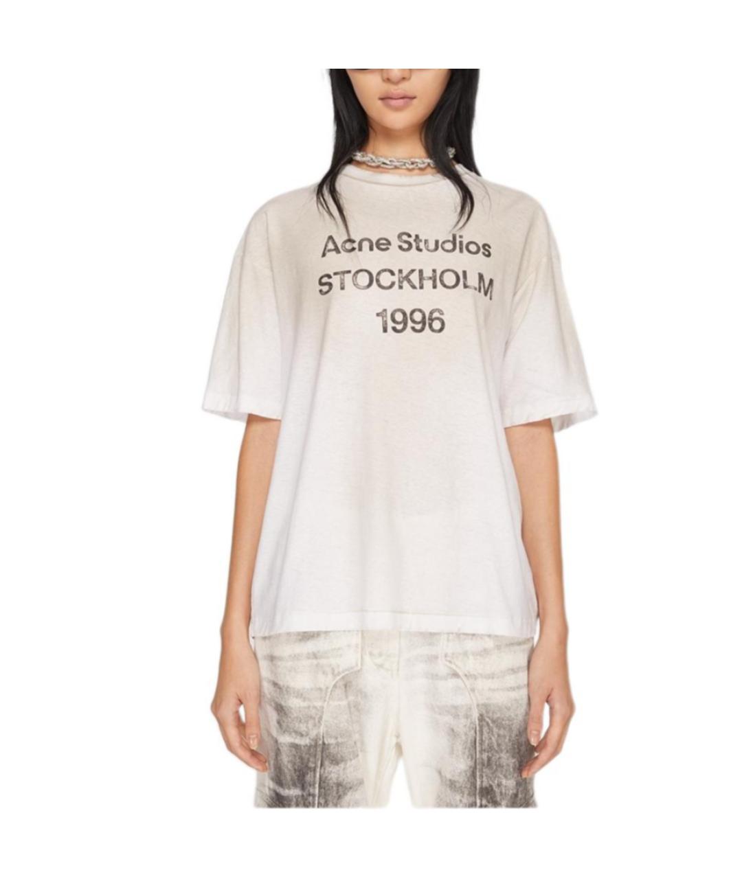 ACNE STUDIOS Белая хлопковая футболка, фото 2