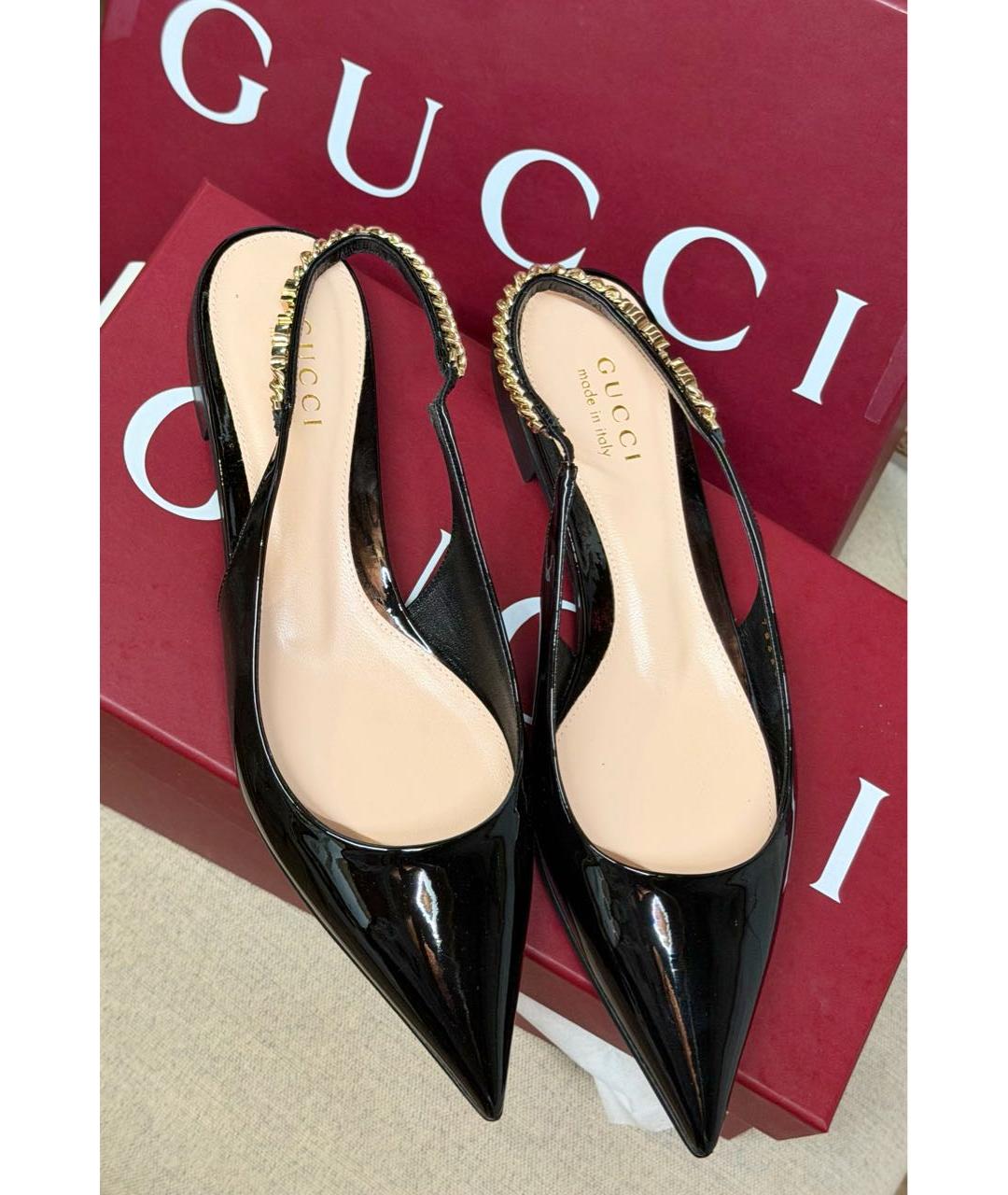 GUCCI Черные туфли из лакированной кожи, фото 3