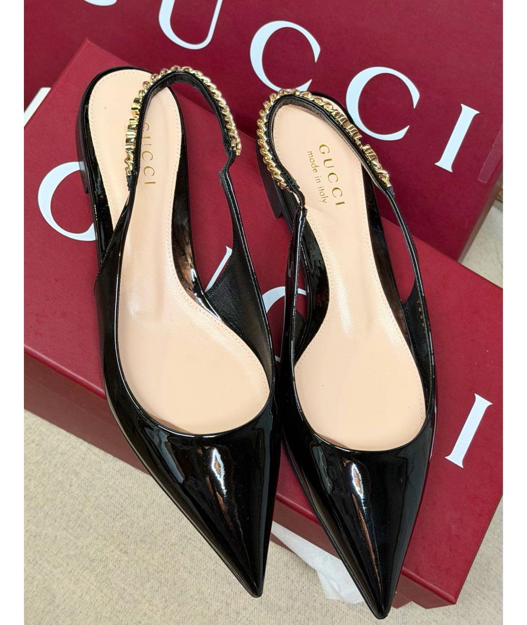 GUCCI Черные туфли из лакированной кожи, фото 2