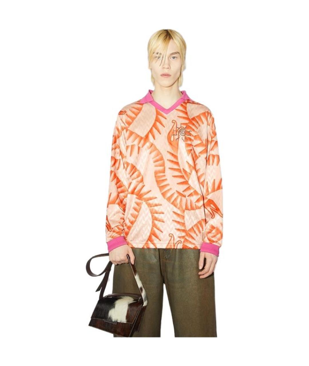 ACNE STUDIOS Оранжевое поло с длинным рукавом, фото 2