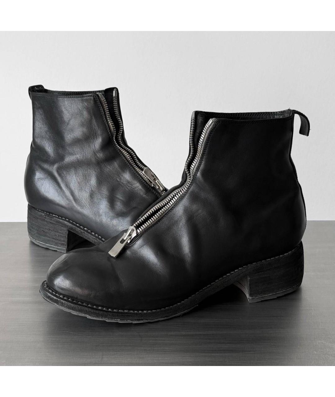 GUIDI Черные кожаные высокие ботинки, фото 8
