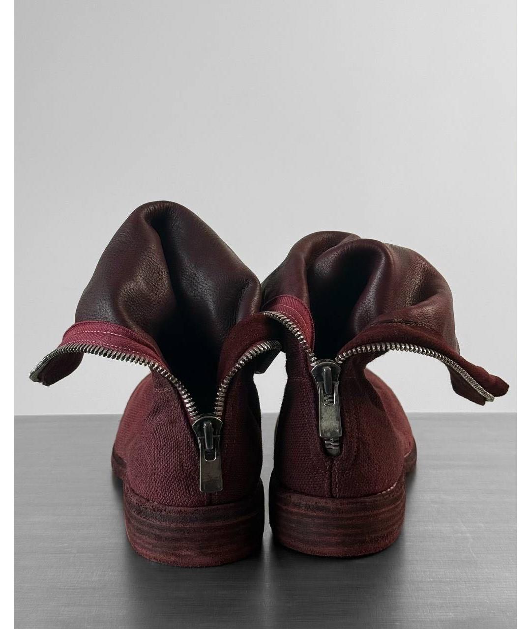 GUIDI Красные кожаные высокие ботинки, фото 5