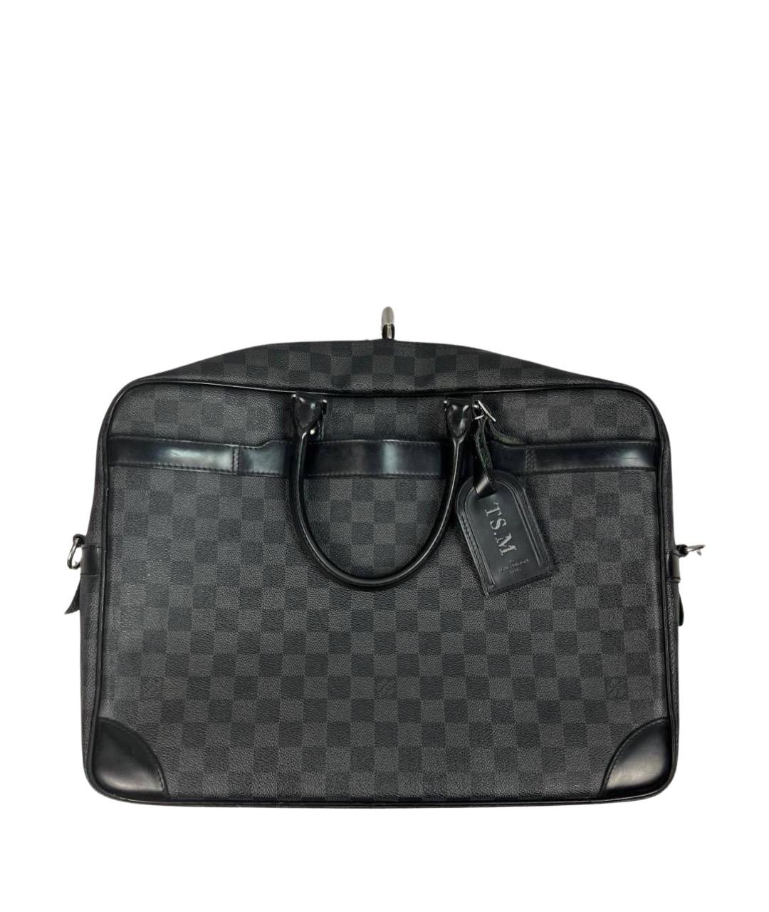 LOUIS VUITTON Черный канва портфель, фото 1