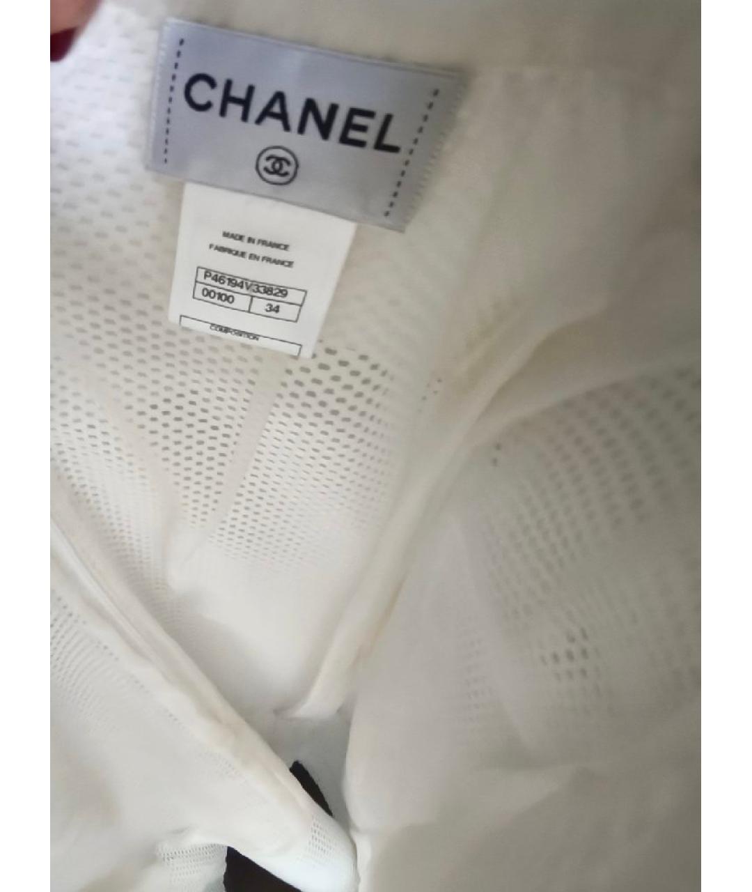 CHANEL Белое хлопковое вечернее платье, фото 6