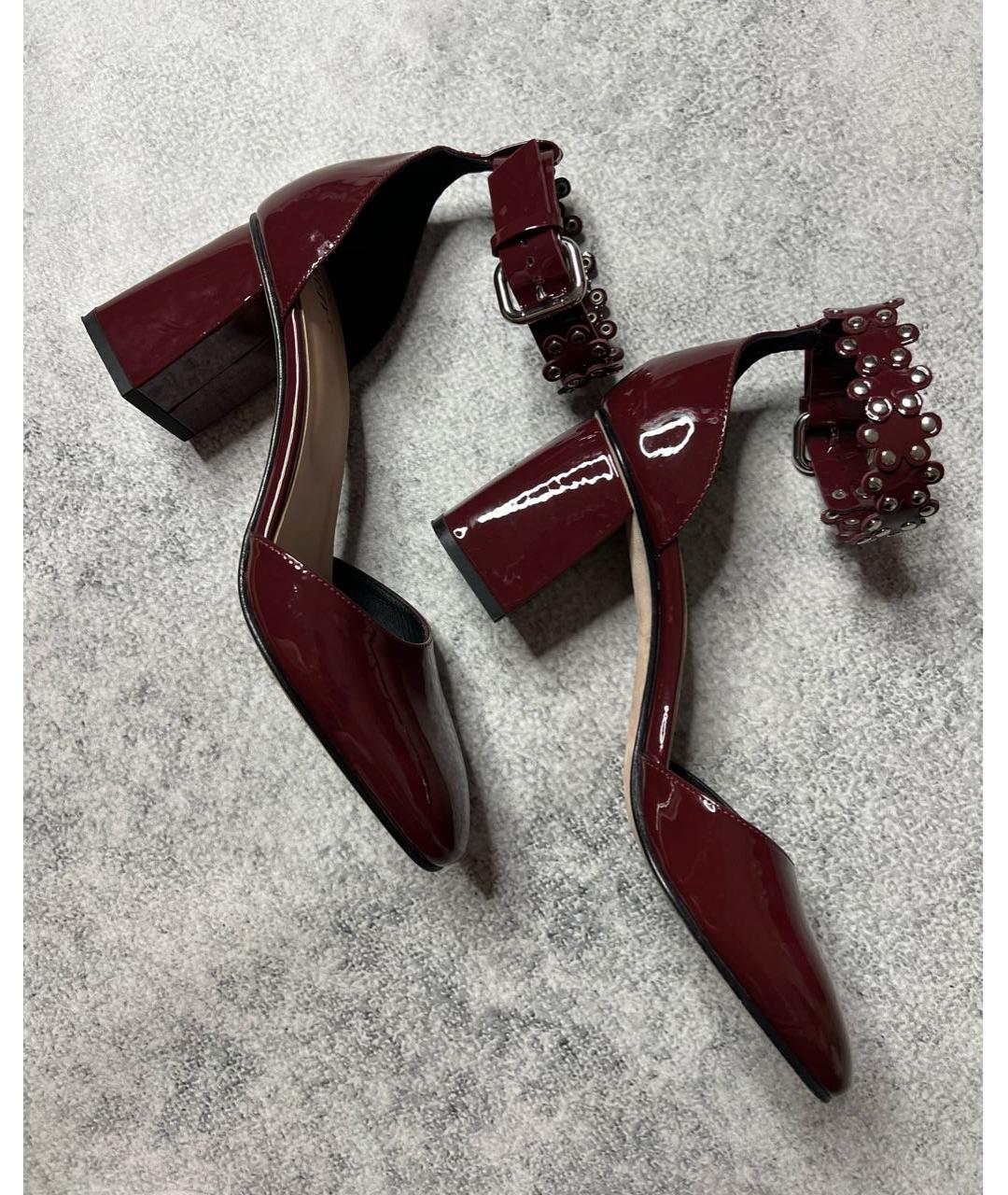 RED VALENTINO Бордовые туфли из лакированной кожи, фото 4