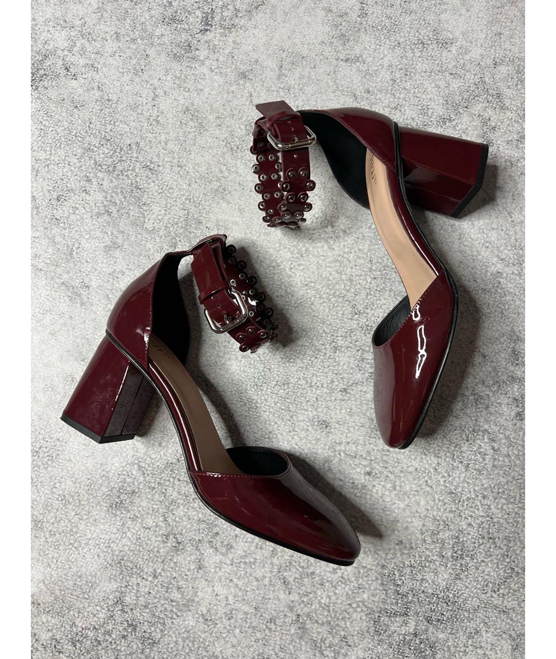 RED VALENTINO Бордовые туфли из лакированной кожи, фото 3