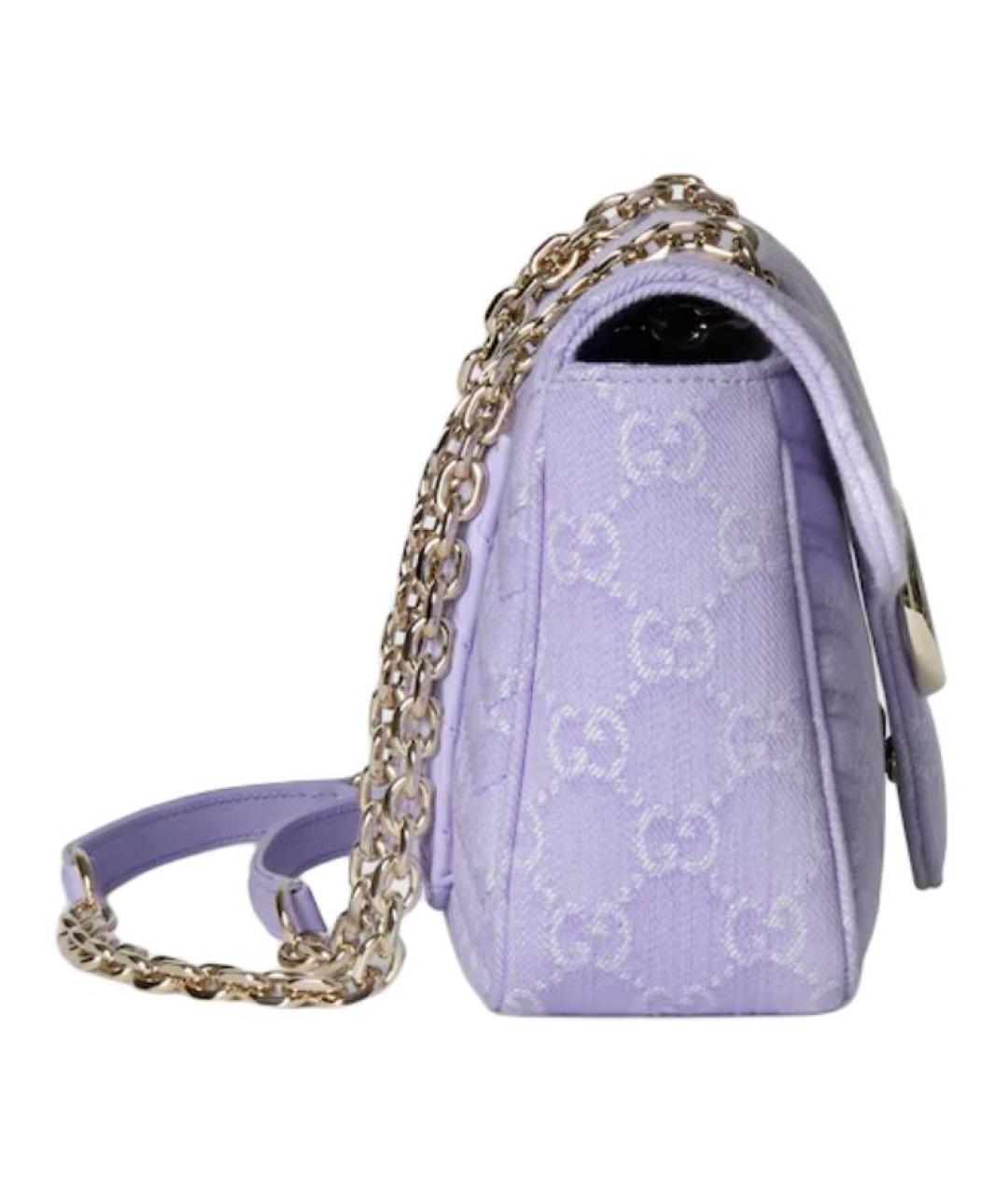GUCCI Фиолетовая деним сумка через плечо, фото 3